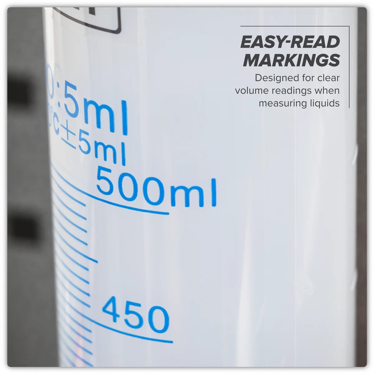 Sealey Measuring Cylinder 500ml Durable Polypropylene