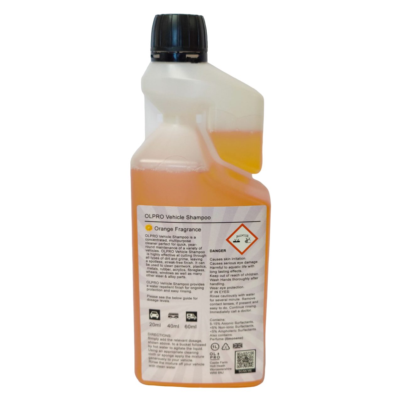 Olpro Motorhome Shampoo Plus 1ltr Dosage Bottle