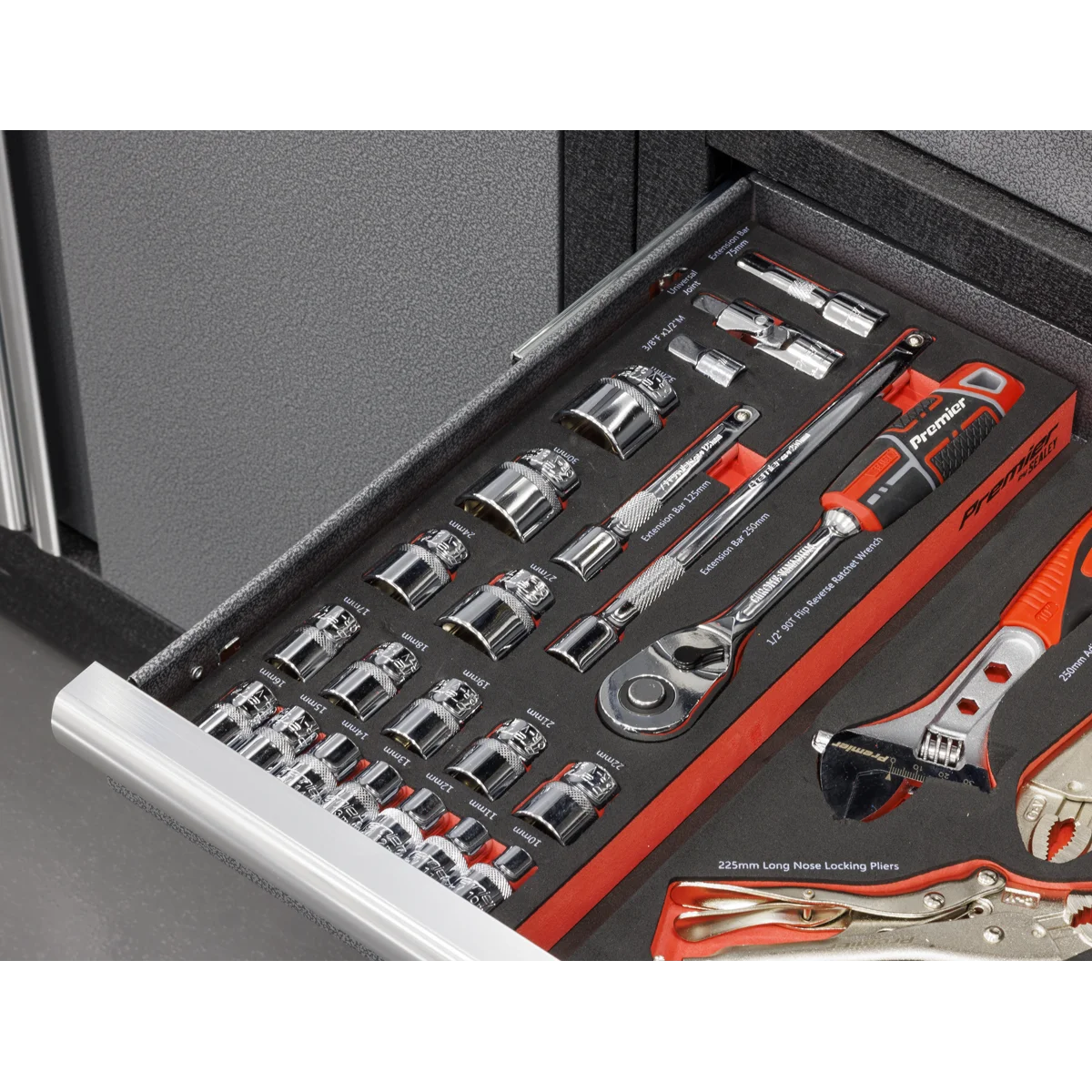 Sealey Premier Socket Set 22 Piece 1/2" Sq Drive with Tool Tray TBT42