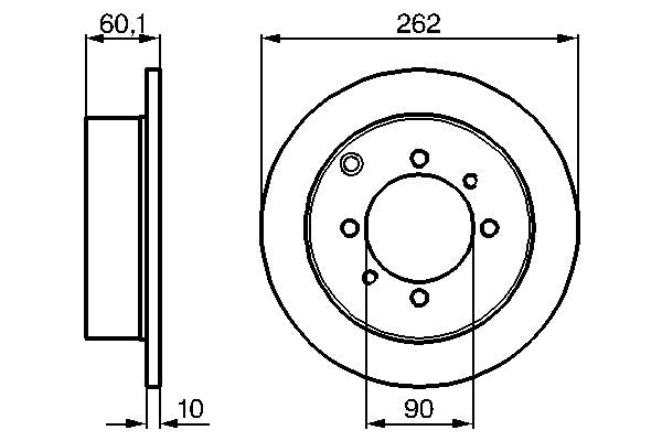 Bosch 2 x Solid 262mm Brake Disc 0986478655