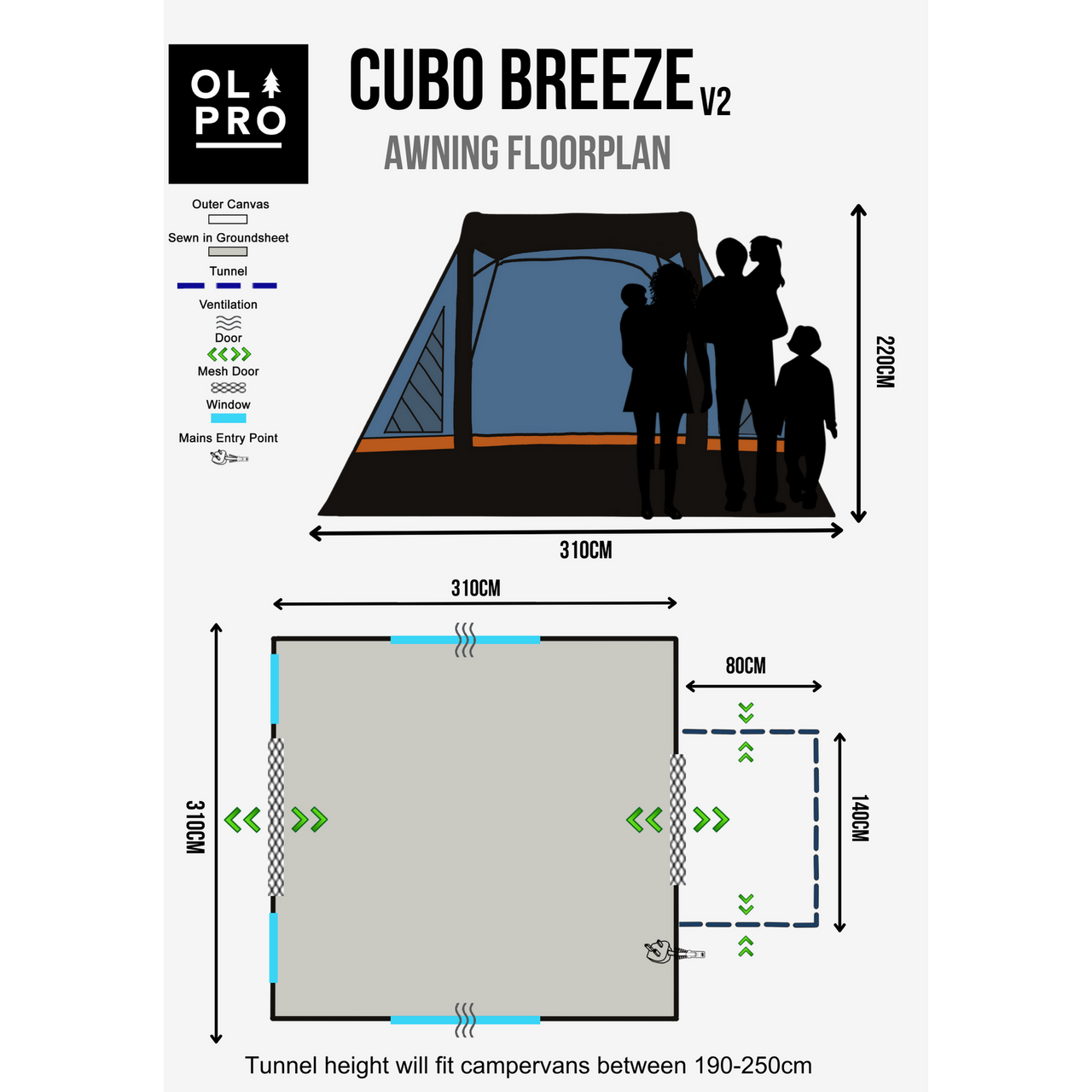 Olpro Cubo Breeze v2 Campervan Awning