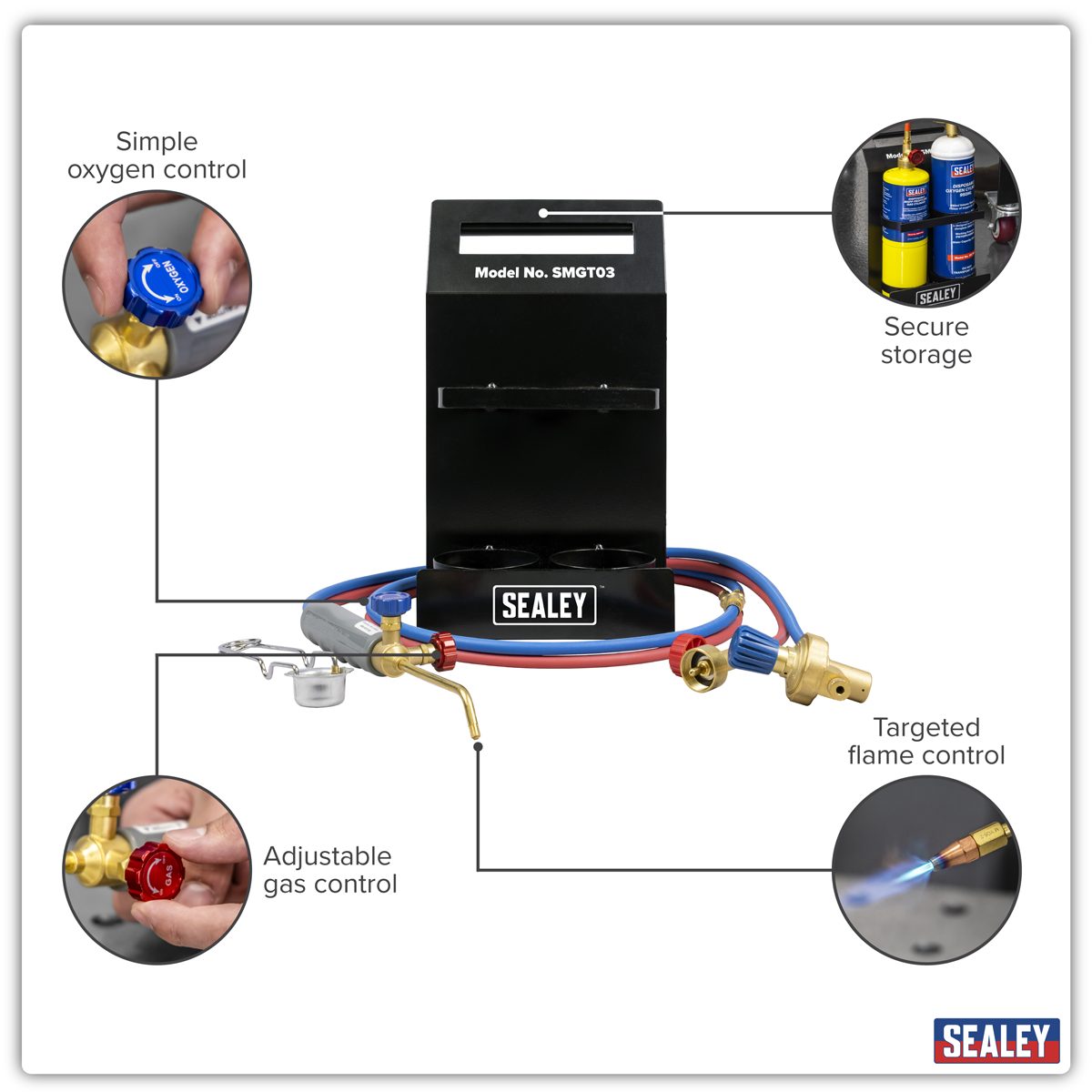 Sealey MAPP Gas & Oxygen Brazing Kit Model SMGT03 2.3kg