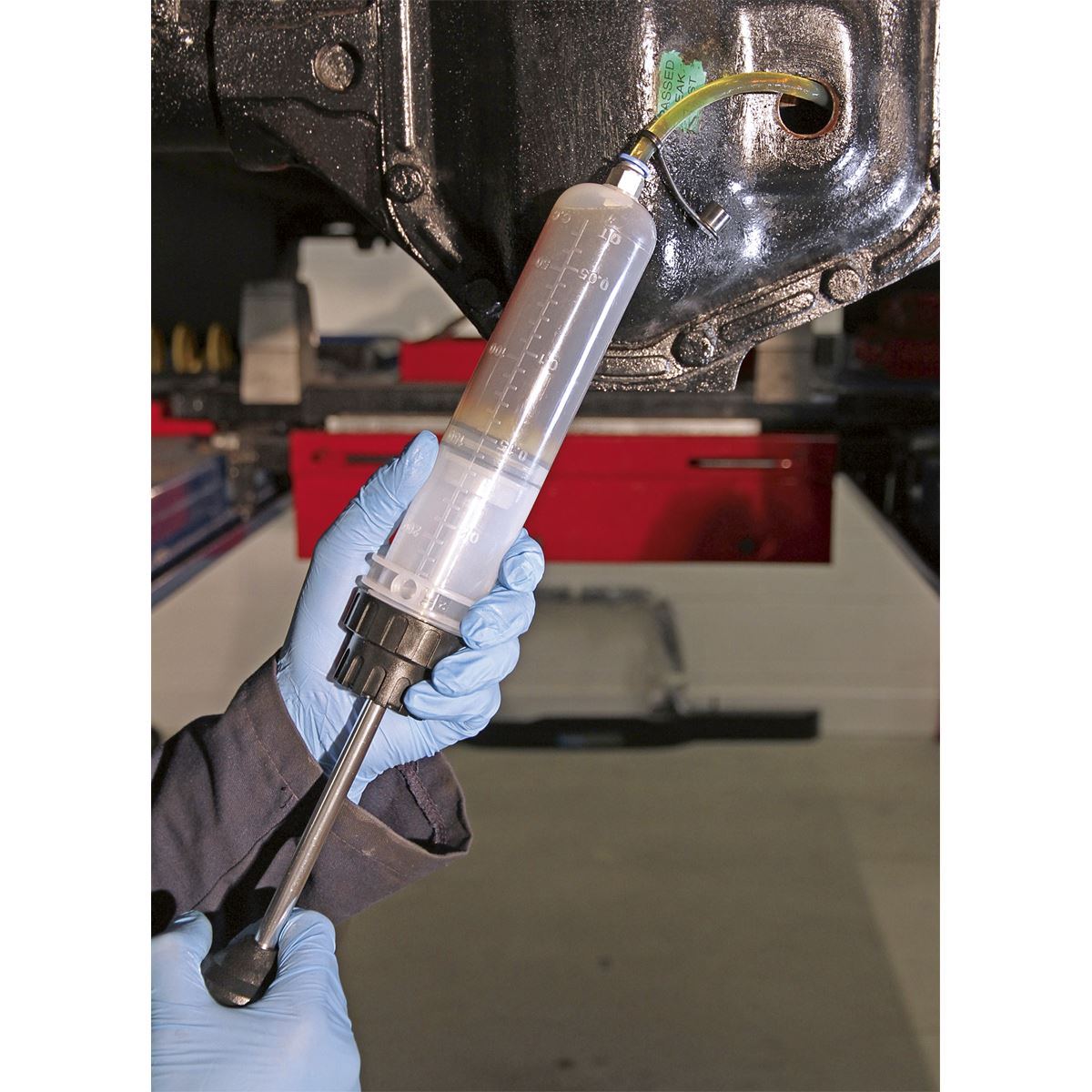 Sealey 200ml Oil & Brake Fluid Inspection Syringe Clear Body Fluids Transfer