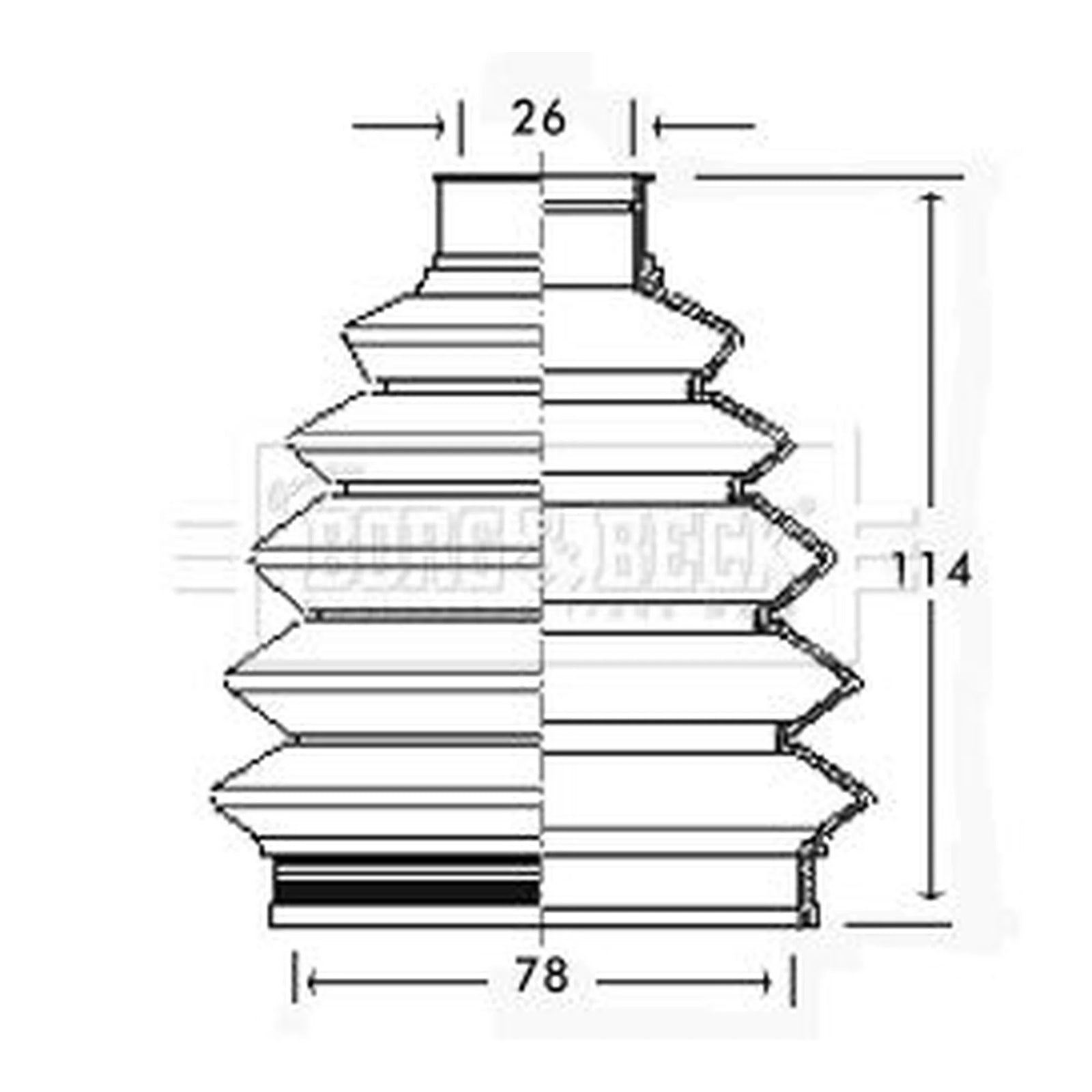 Borg & Beck Drive Shaft Bellow Kit Wheel Side Polychloroprene (Neop BCB2347R