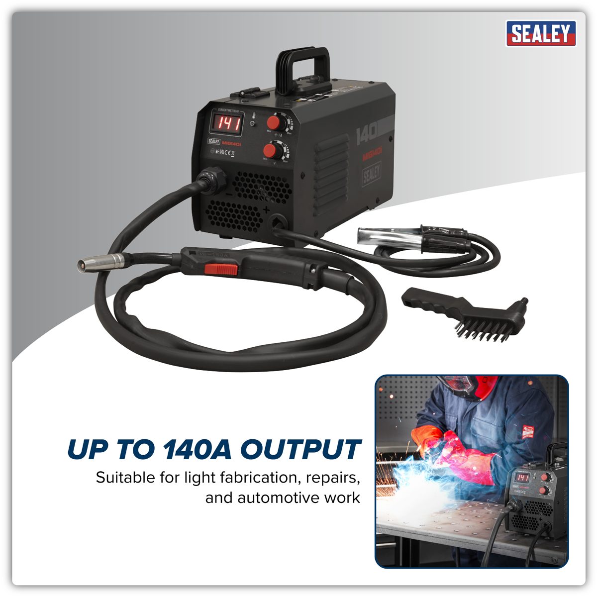 Sealey Flux Cored Gasless MIG Welder 140A Inverter