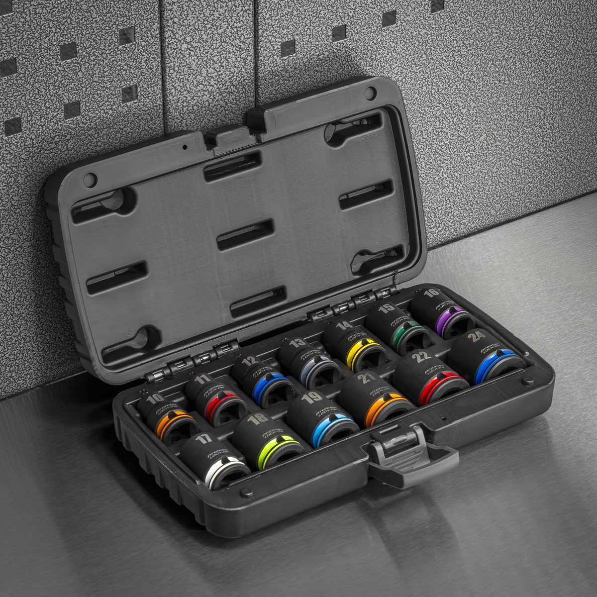 Sealey Premier Lock-On Impact Socket Set 1/2" Drive 13 Piece Metric