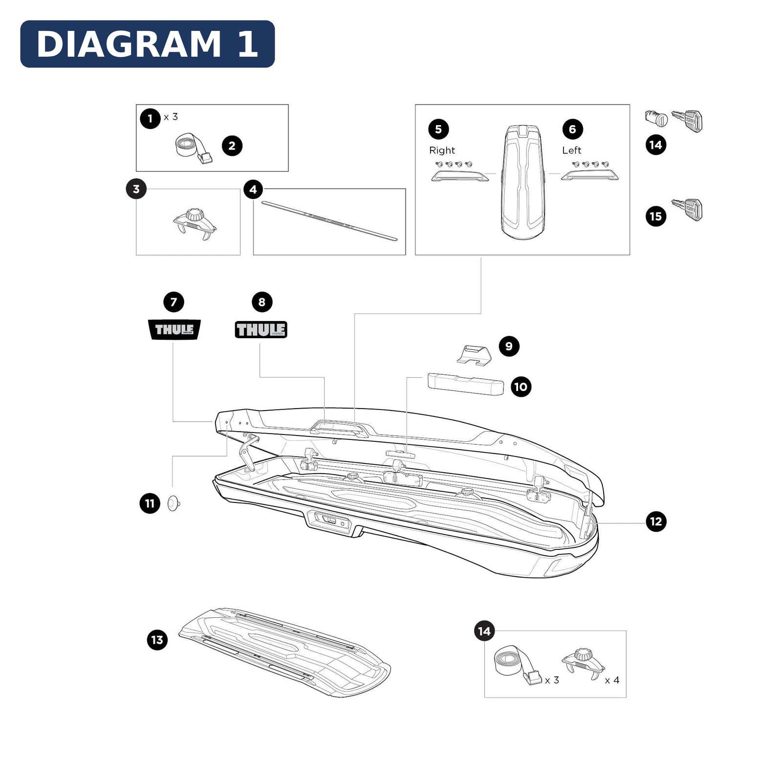 Thule HANDLE VECTOR Right 1500054193 for Sport & Cargo