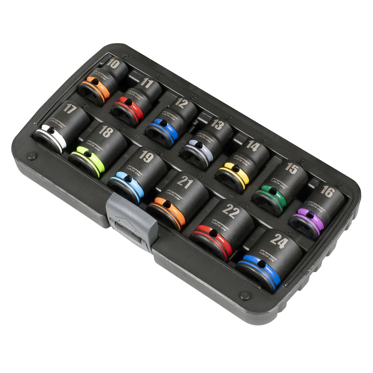 Sealey Premier Lock-On Impact Socket Set 1/2" Drive 13 Piece Metric