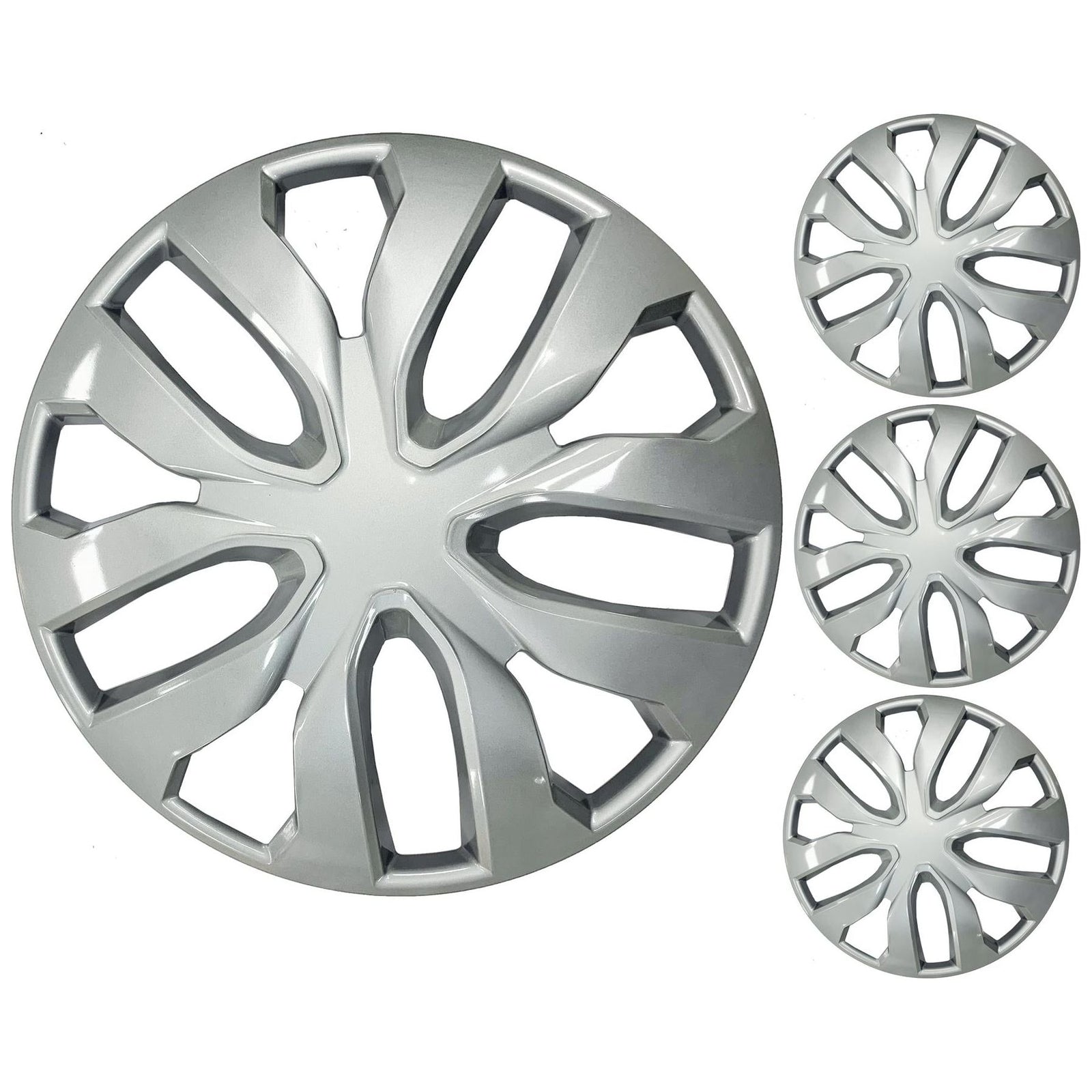 Set of 4 17" Octane Multi Spoke Grey Wheel Trims Hub Caps Covers