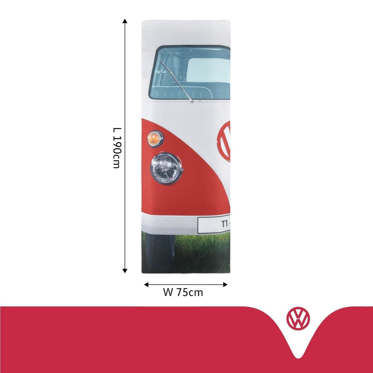 Vw Single Sleeping Bag Titan Red 190Cm X 75Cm OL0182-RD