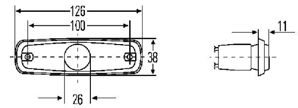 Hella Side Marker Light Wide High 2PS 962 964-018