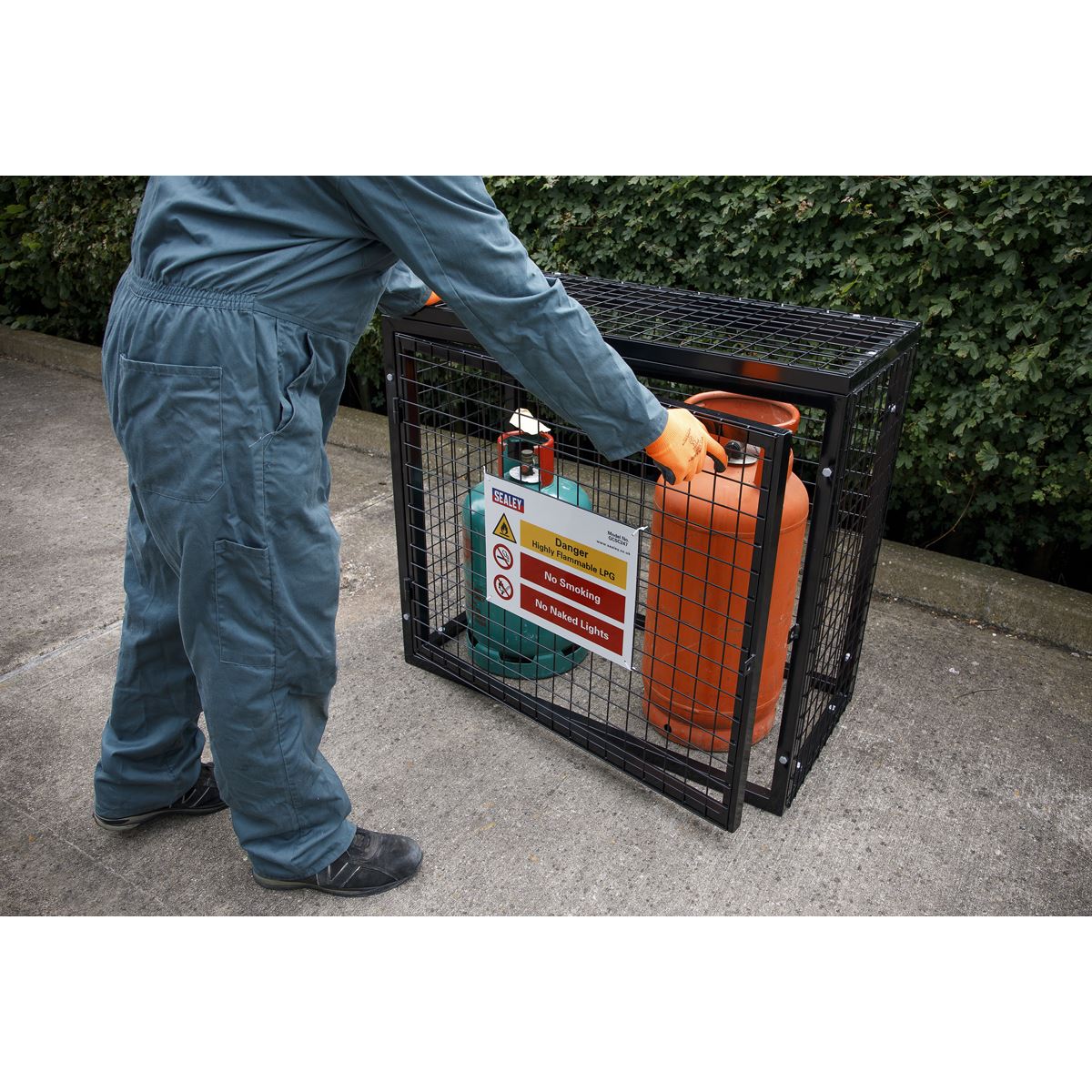Sealey Safety Cage 2 x 47kg Gas Cylinders GCSC247
