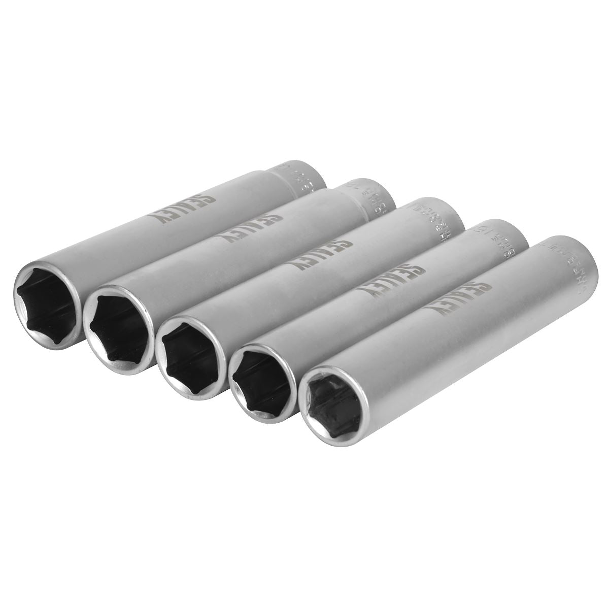 Sealey Extra-Deep Socket Set 3/8"Sq Drive 15, 16, 17, 18 & 19mm 5pc SX1519