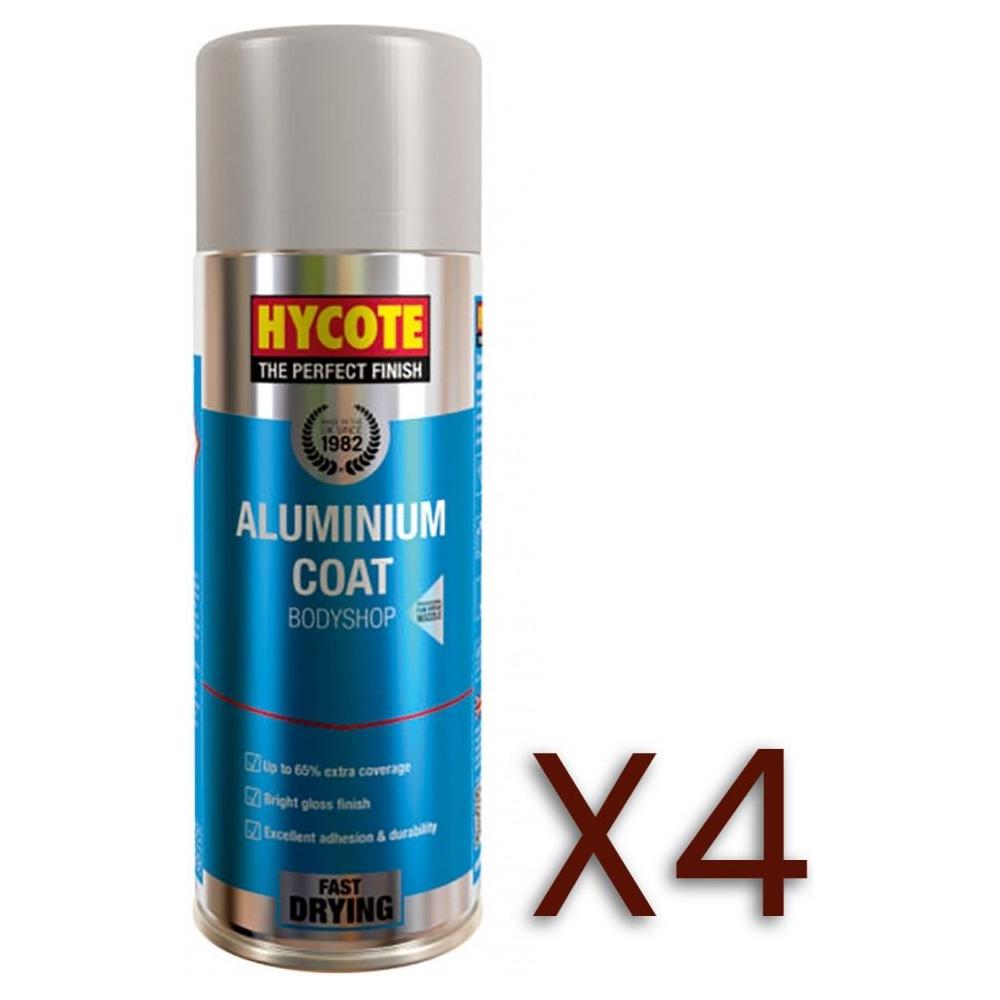 4x Hycote XUK429 Bodyshop Alumnium Coat 400ml