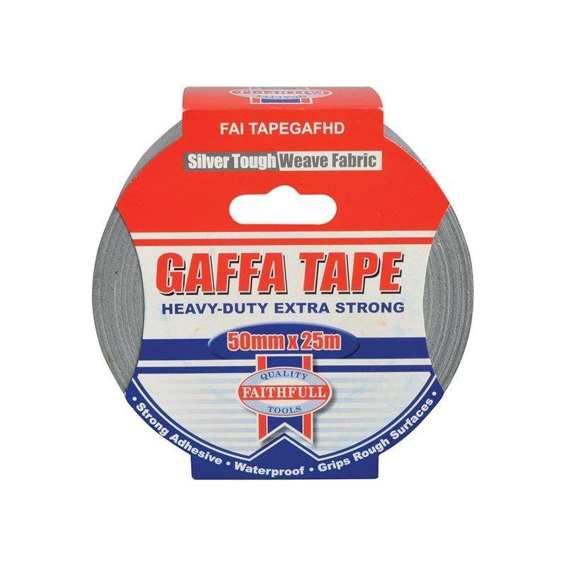 Faithfull Heavy-Duty Gaffa Tape 50mm x 25m Silver