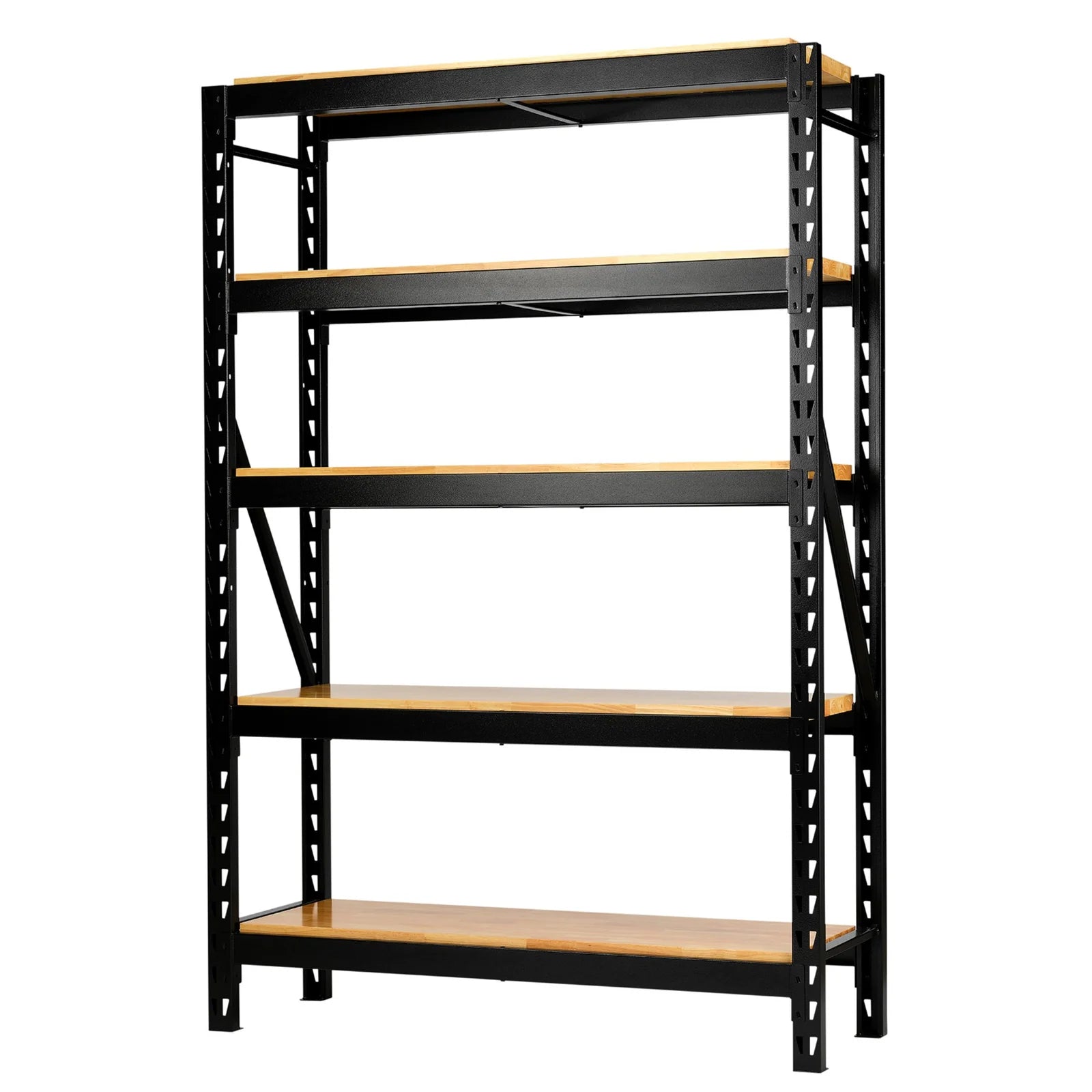 BUNKER 22 Piece Modular 5 Tier Racking with Hardwood Shelving, 750-1500mm