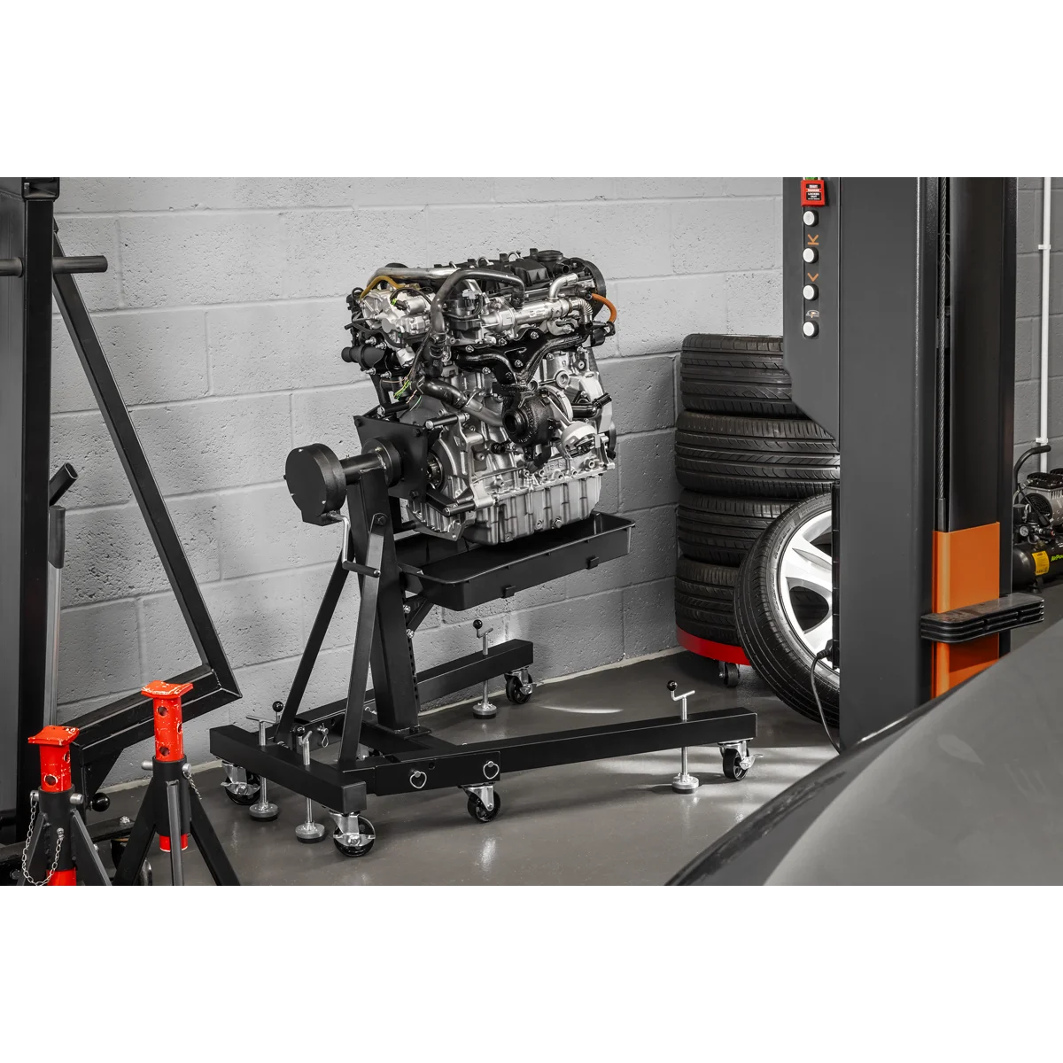 Sealey Viking Folding Engine Stand ES680DS 680kg Capacity with Drain Pan