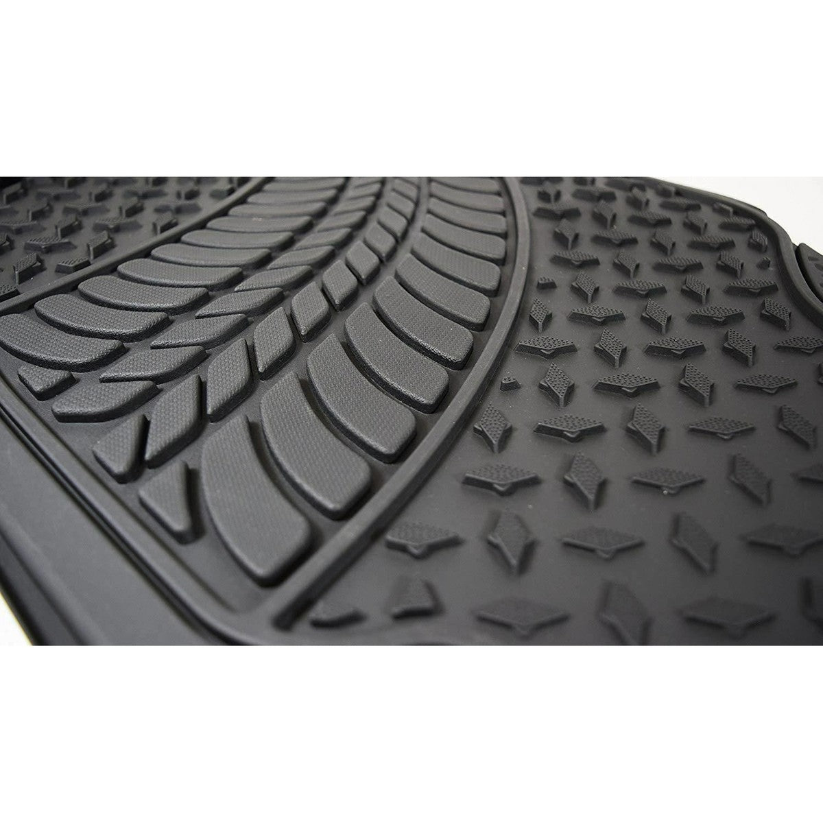 Heavy Duty Rubber Tyre Tred Car Floor Mats Set Non Slip Washable Universal Fit