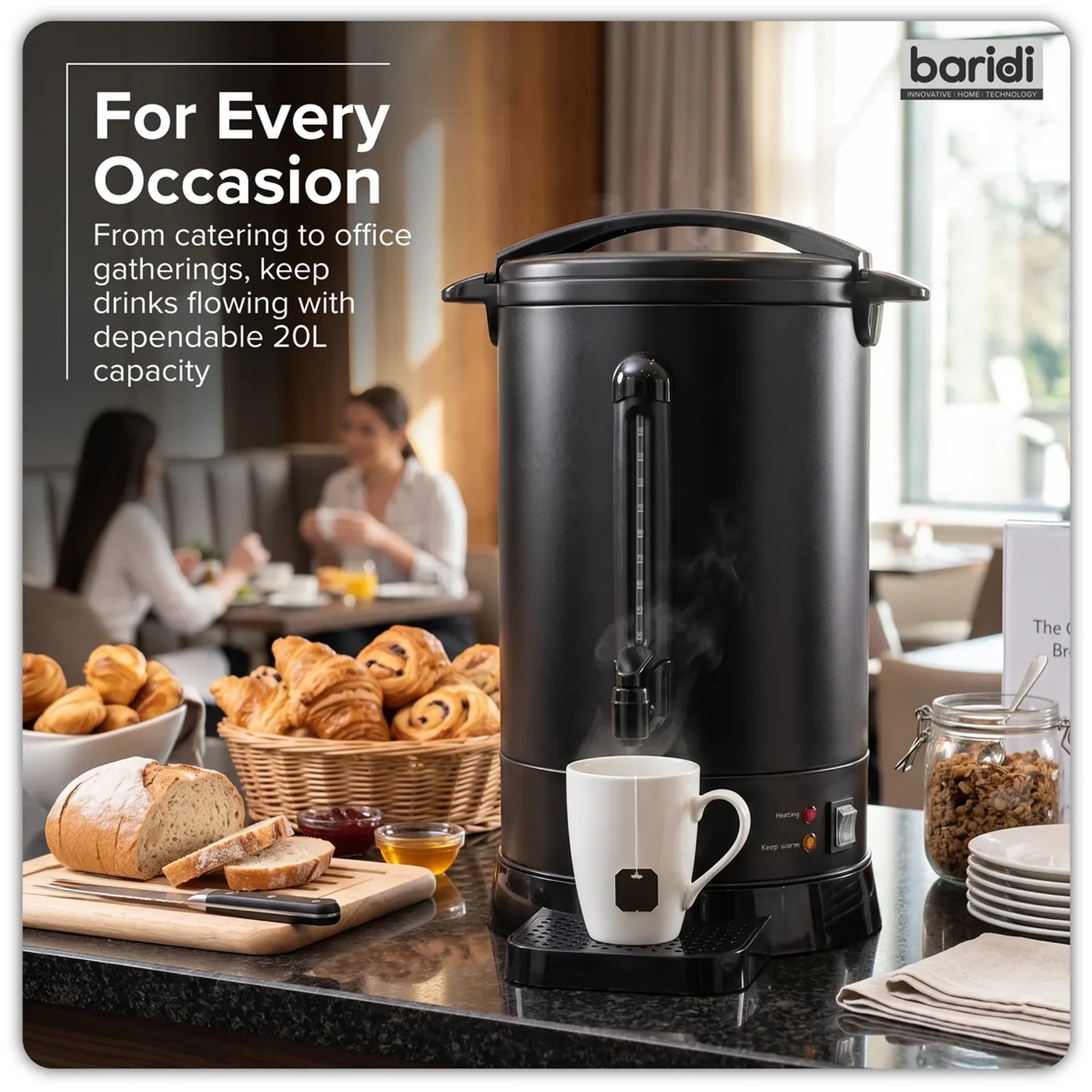 Baridi Hot Water Boiler 20L Capacity DH431 - Black