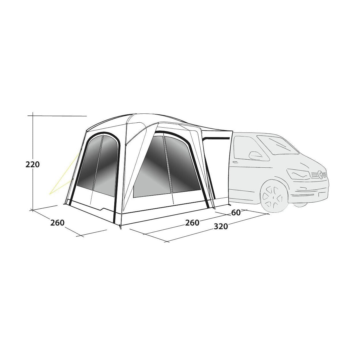 Outwell Milestone Lux  Poled Driveaway Campervan Awning