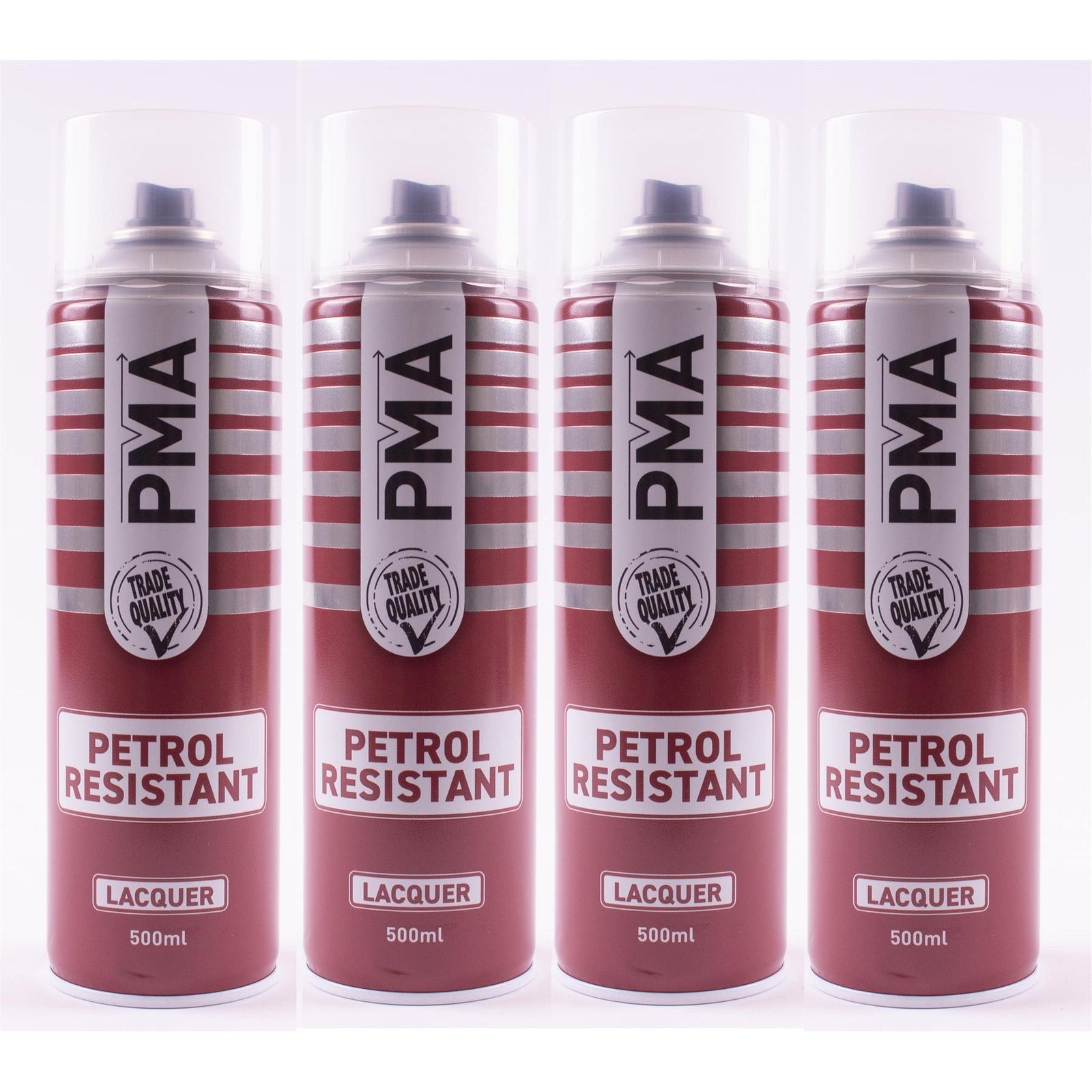 4x Autotek Professional Petrol Resistant Lacquer 500ml Spray Paint High Coverage