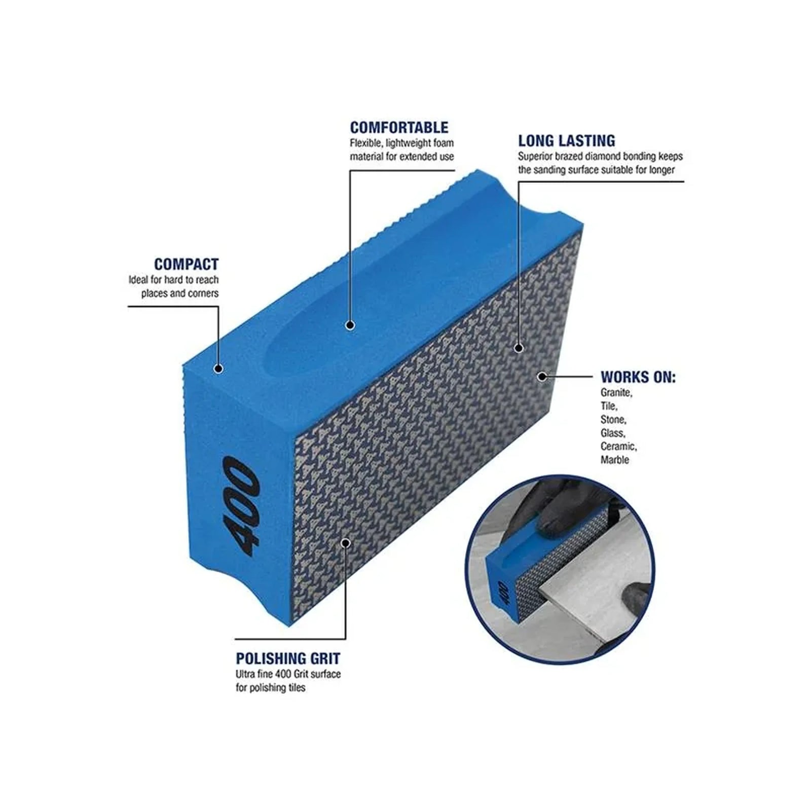 Vitrex Diamond Sanding Block 400 Grit - SBLOCK400