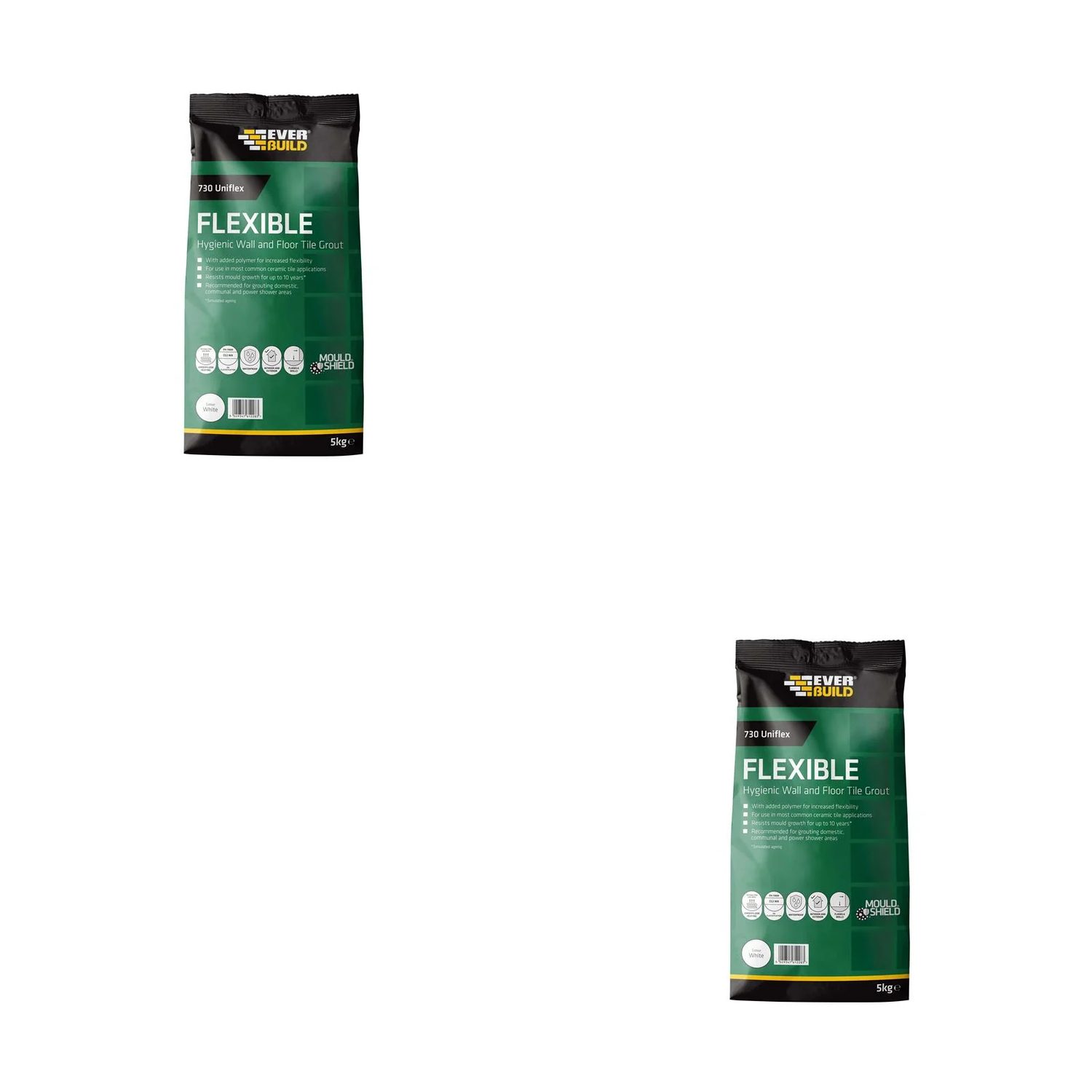 Everbuild Sika 730 Uniflex Hygienic Tile Grout White 5kg - 486468