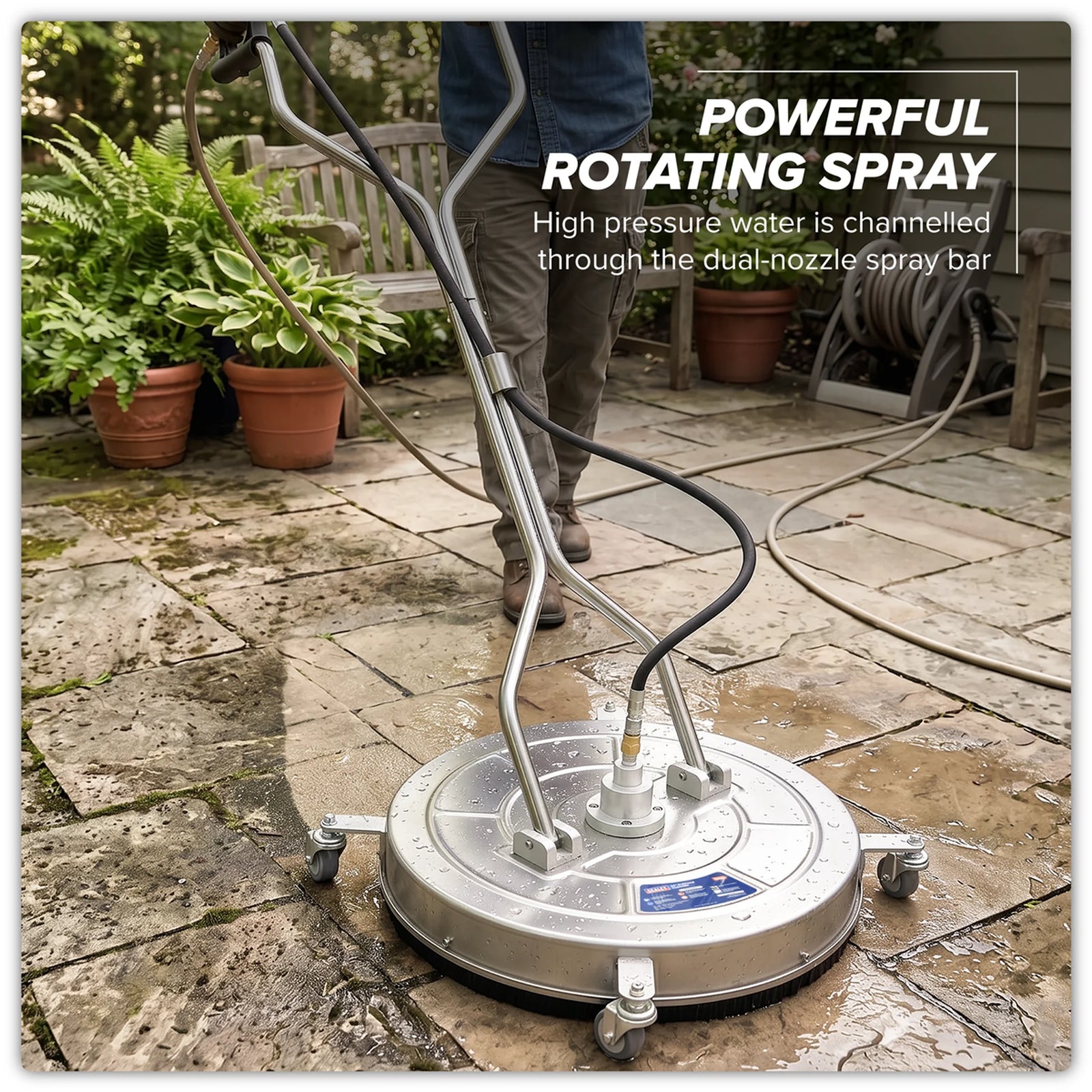 Sealey 24" Surface Cleaner PWAK24 with Dual Handle & Rotating Spray Bar
