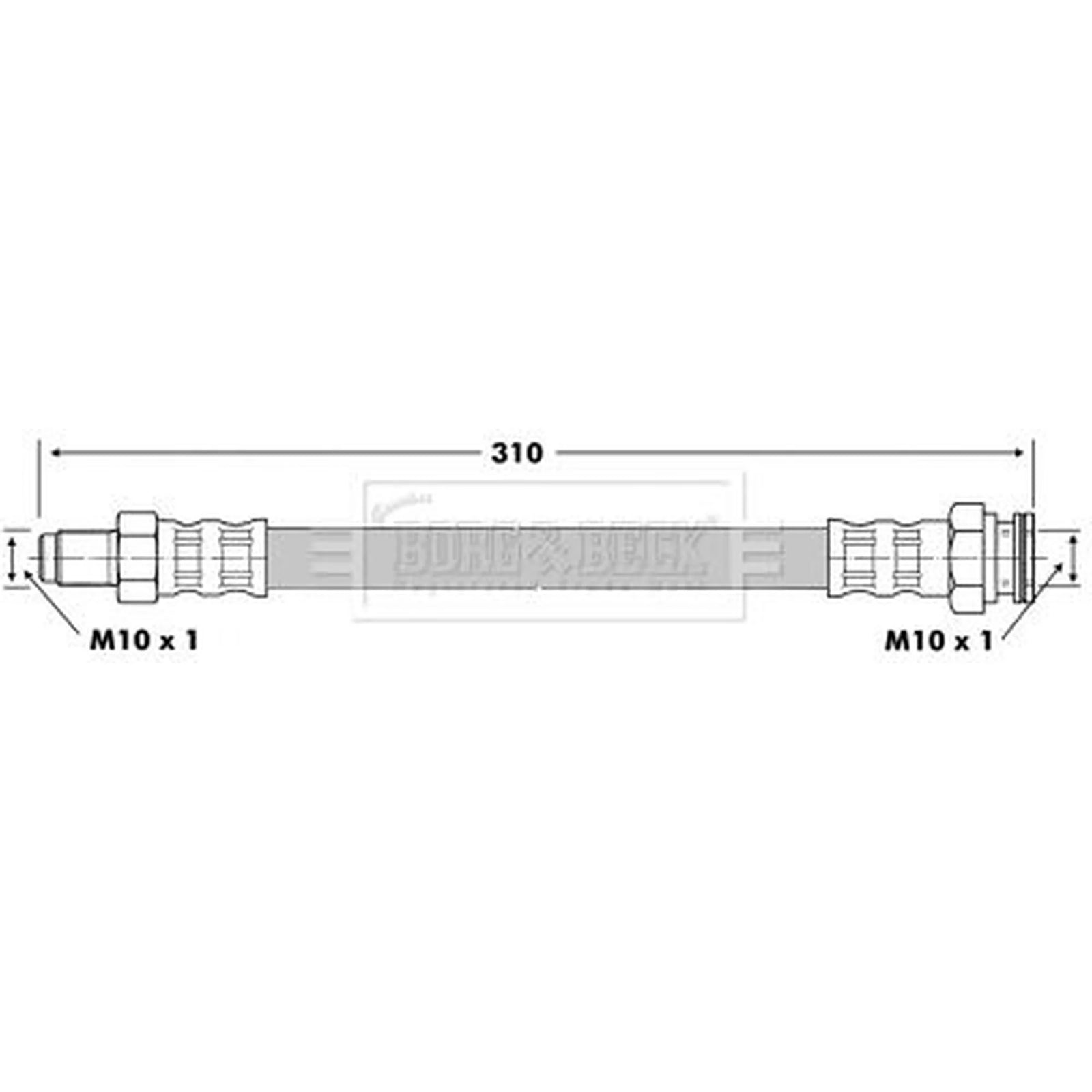 Borg & Beck Brake Hydraulic Hose Line inner BBH6958