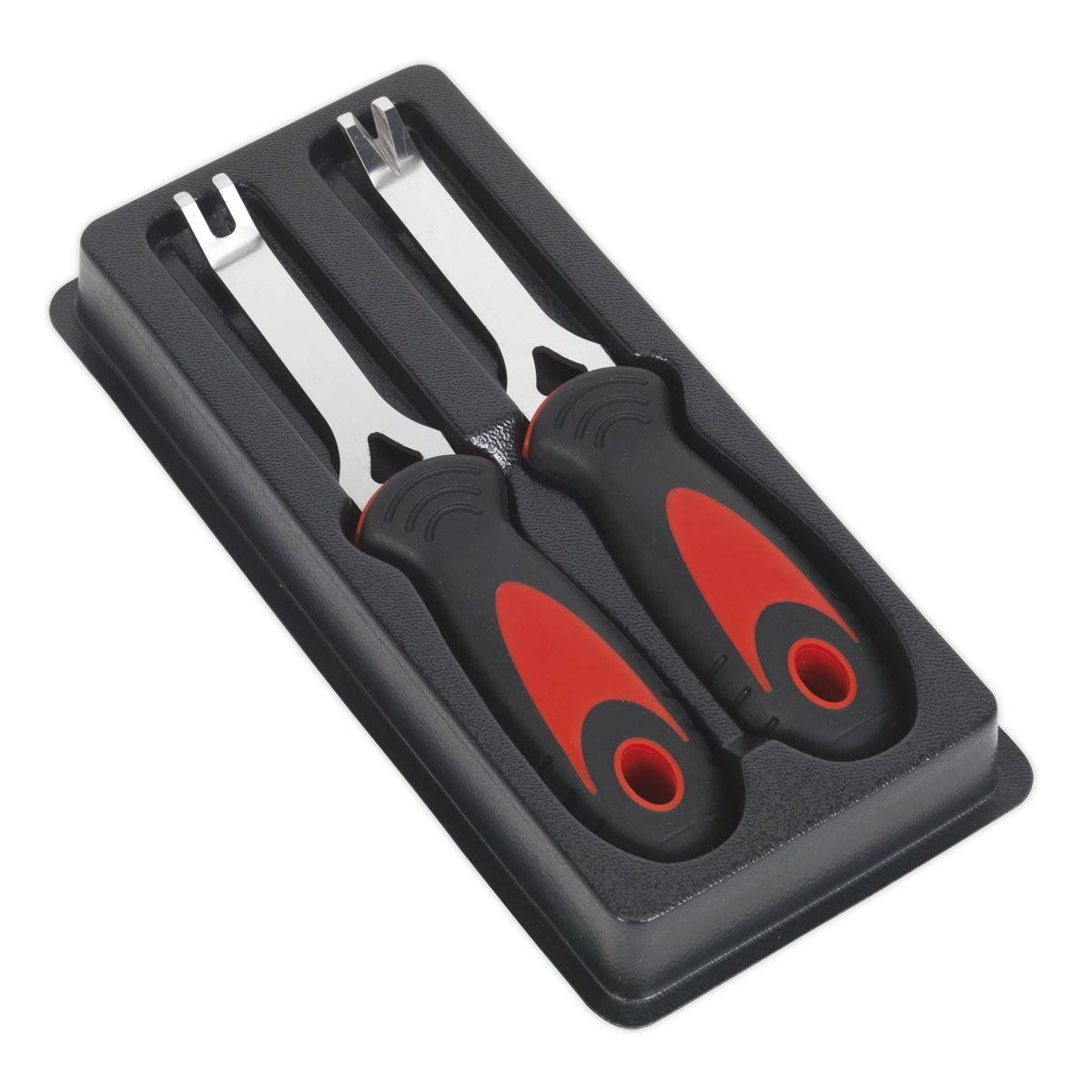 Sealey 2pc U V Trim Door Panel Removal Set Interior Upholstery Clip Remover