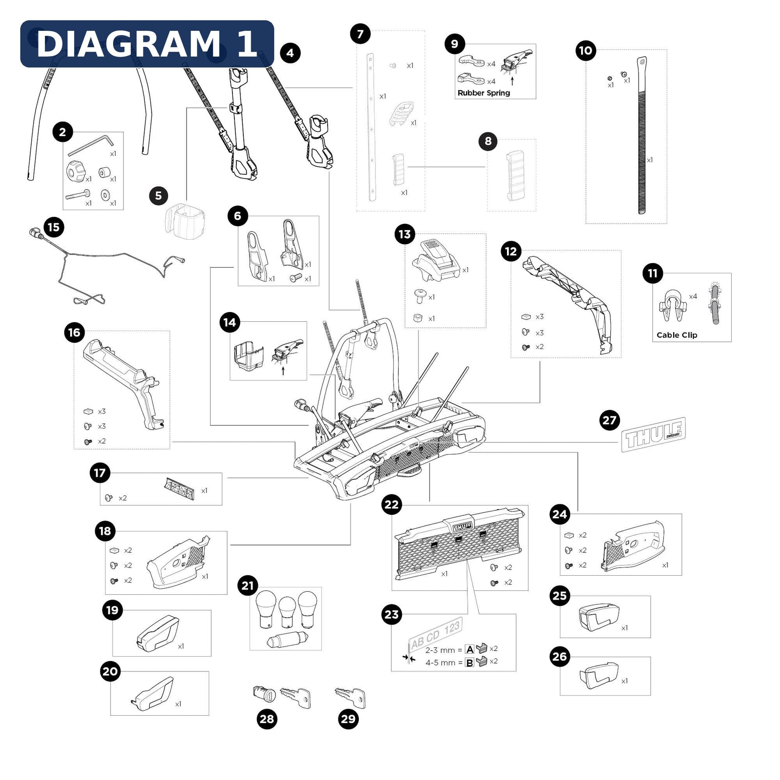 Thule Bike Frame Holder 2B Spare Part