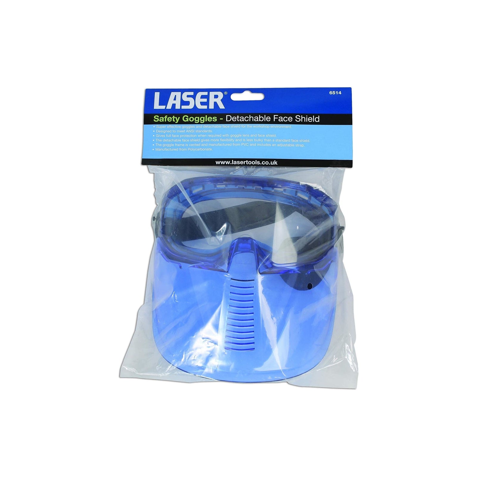 Laser Safety Goggles - Detachable Face Shield 6514