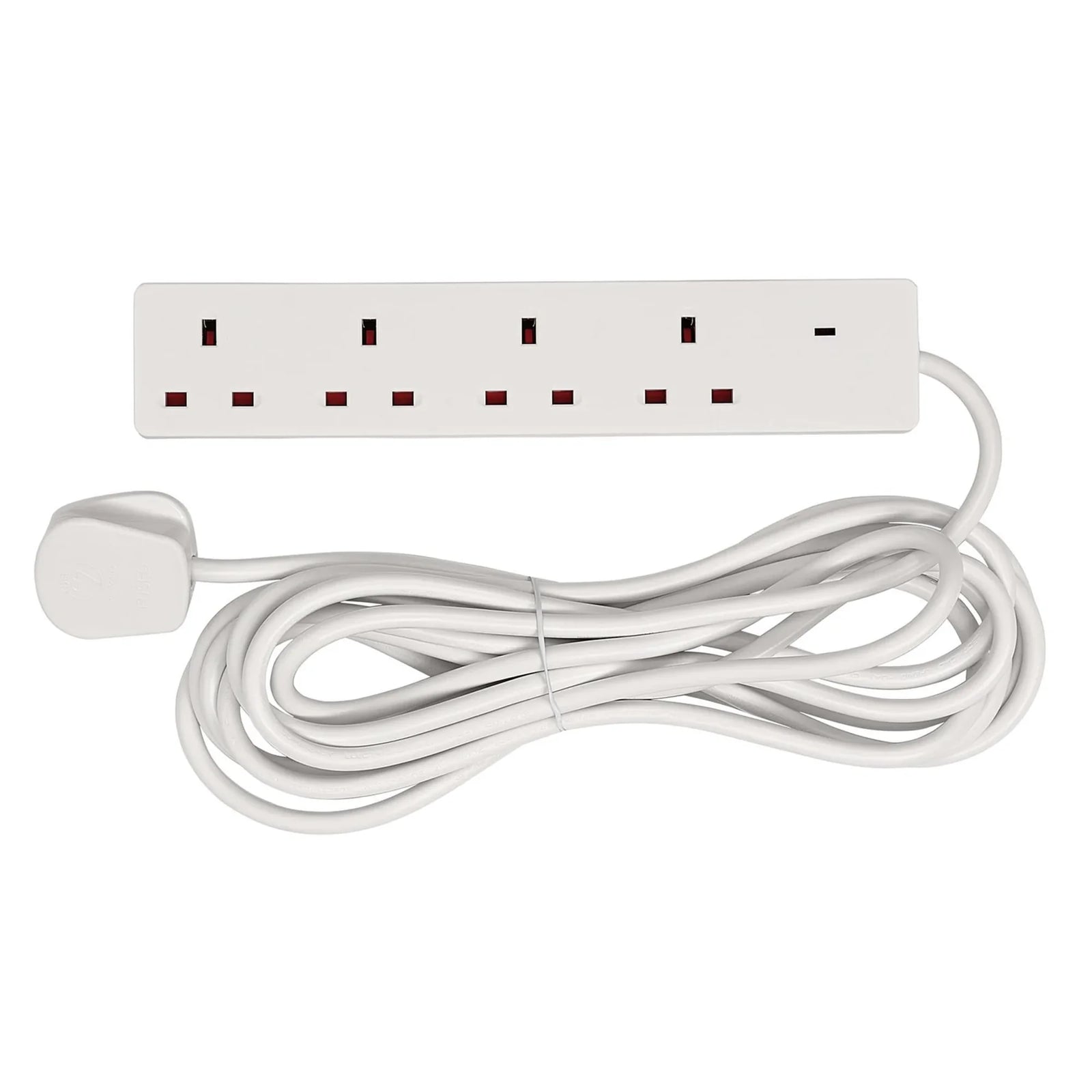 Draper 4 Way Extension Lead 5m with Neon Power Indicator