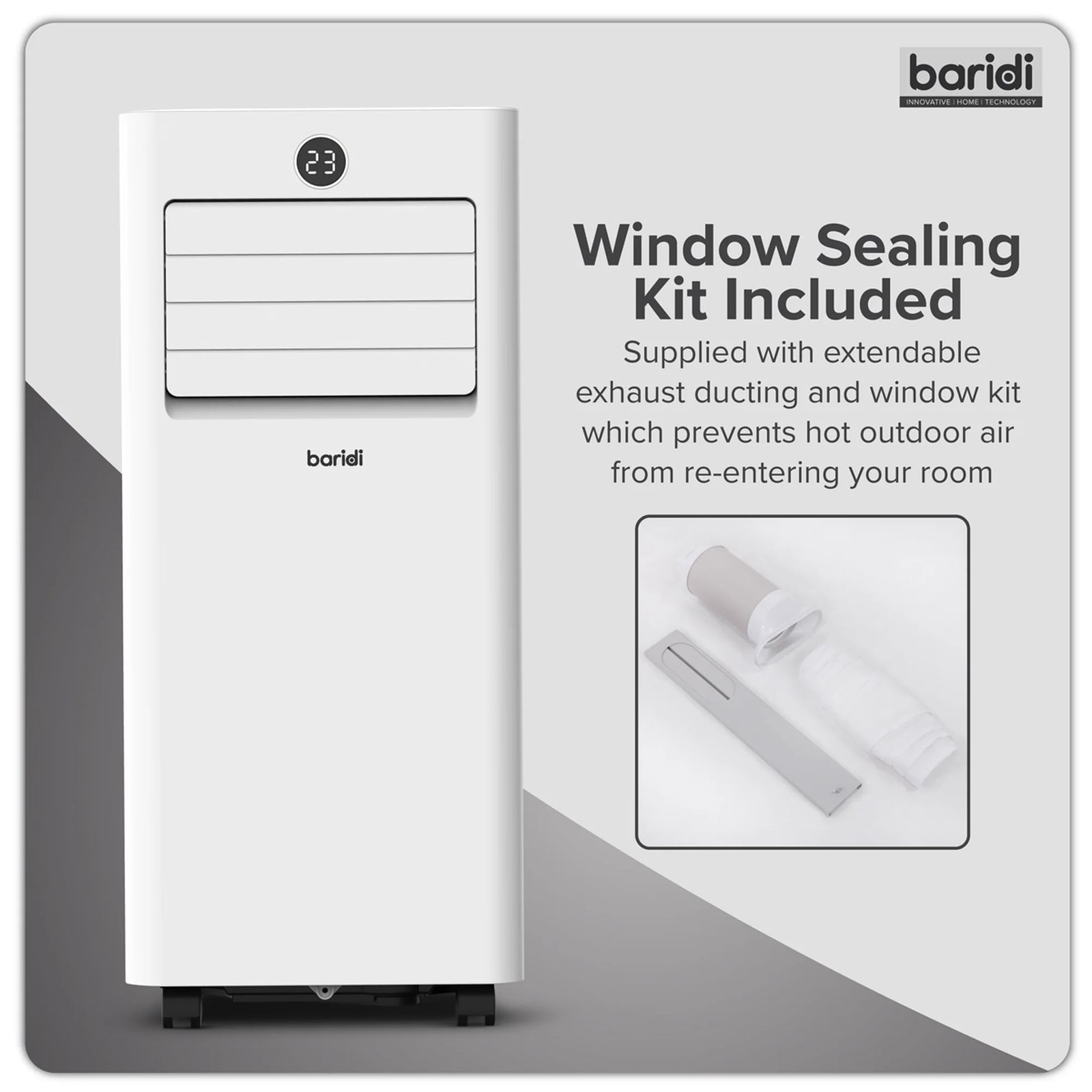 Baridi 5-in-1 Portable Air Conditioner DH414 9000Btu/hr