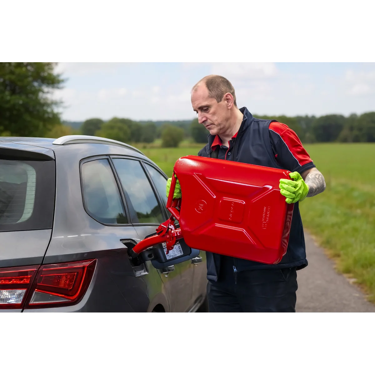 Sealey Jerry Can 20L Red Steel Fuel Container