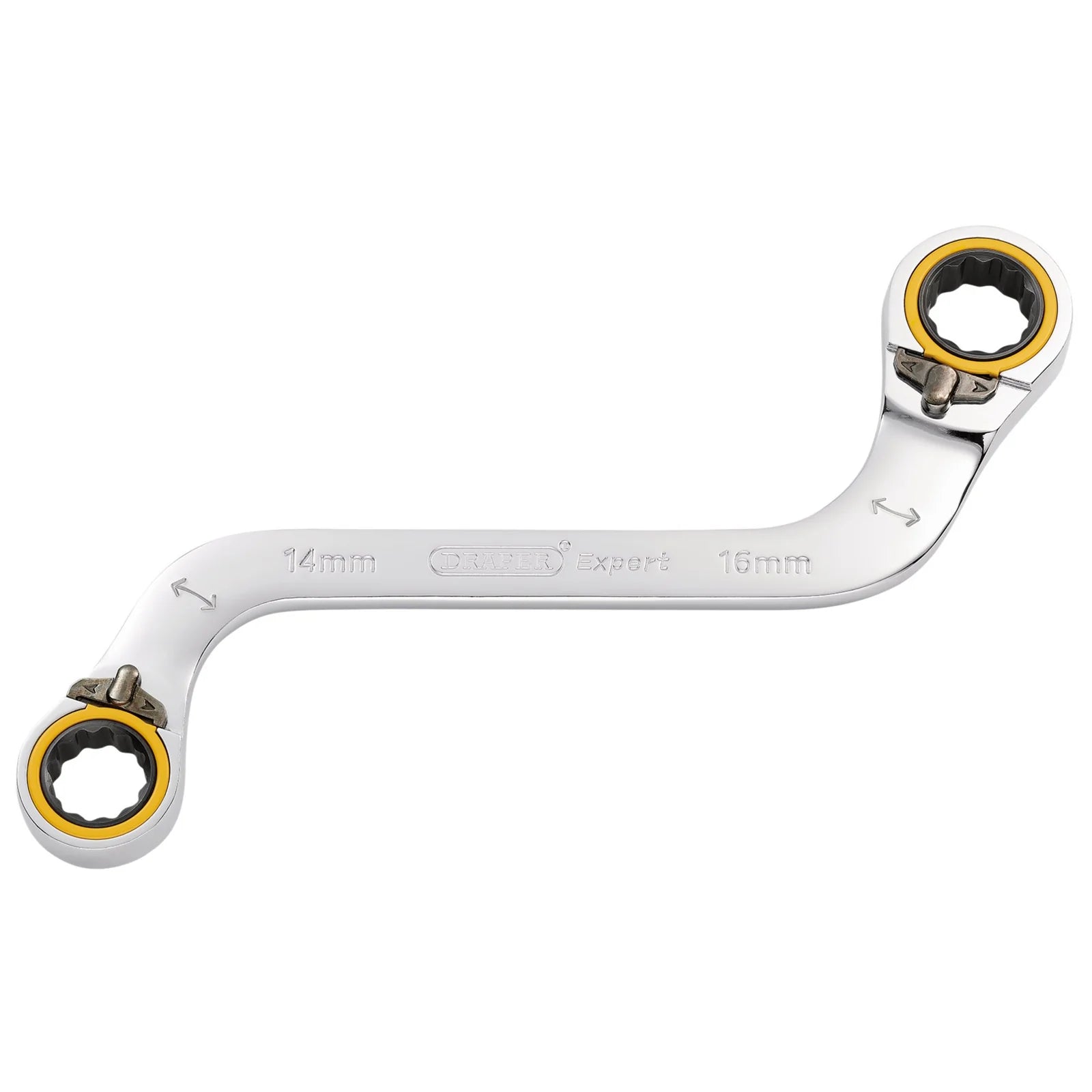 Draper Expert HI-TORQ® Double Ring Ratchet S-Shape Spanner, 14 x 16mm - 8243RMM