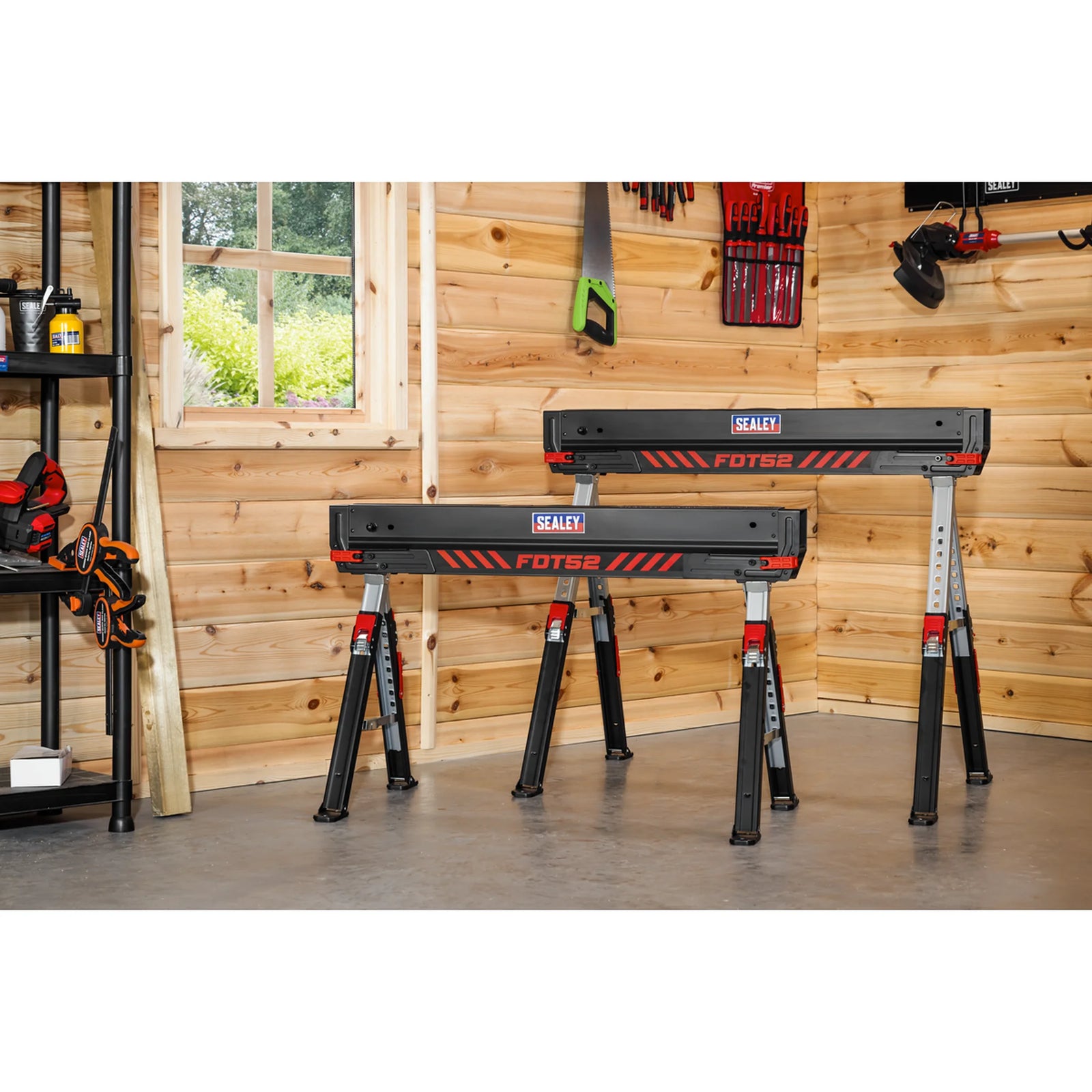 Sealey Adjustable Sawhorse Set 2 Piece 590kg Capacity