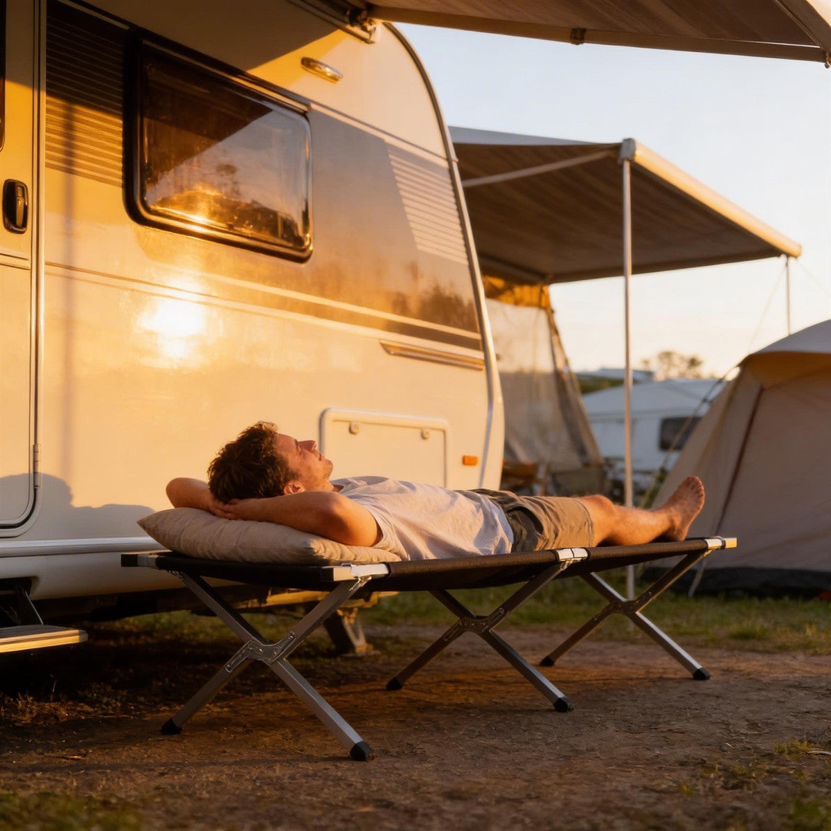 Leisurewize Aluminium Camping Bed Foldable Raised Camp Bed -120kg