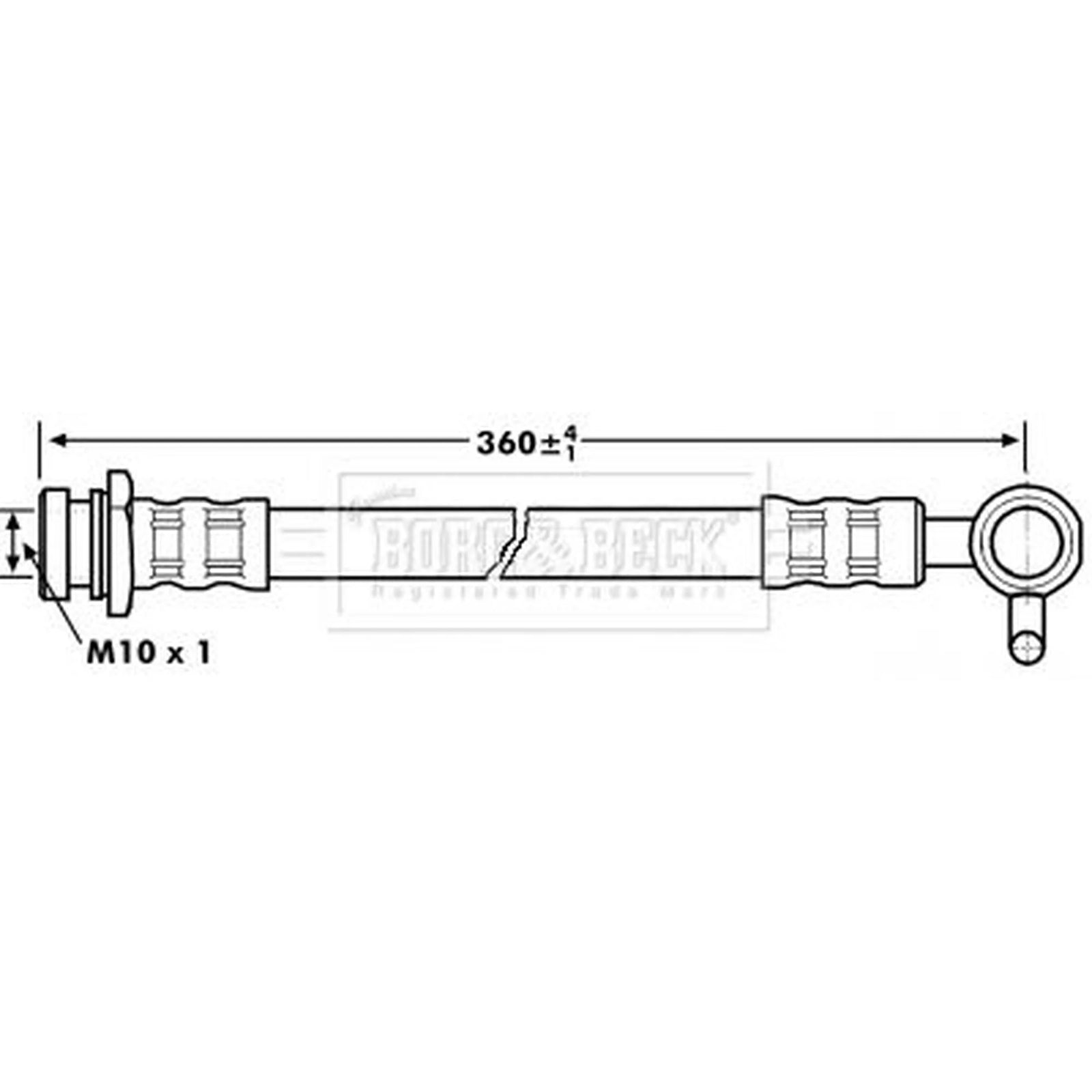 Borg & Beck Brake Hydraulic Hose Line Front Left BBH7084