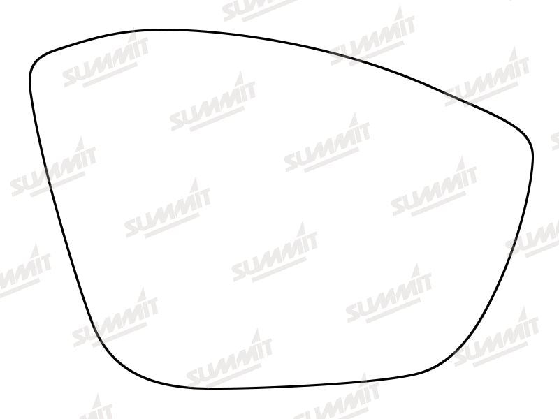 Summit Stick-On Standard Mirror Glass fits Peugeot 208 12 on RHS