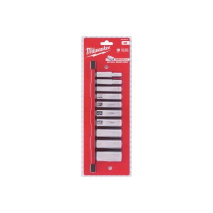 Milwaukee 3/8In. Drive 10Pc Imperial Deep Chrome Socket Set -10Pc
