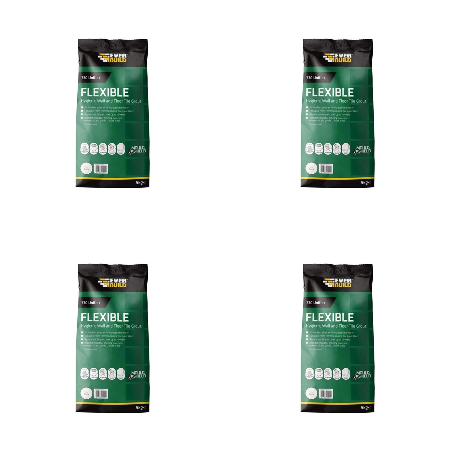 Everbuild Sika 730 Uniflex Hygienic Tile Grout Ivory 5kg - 486466
