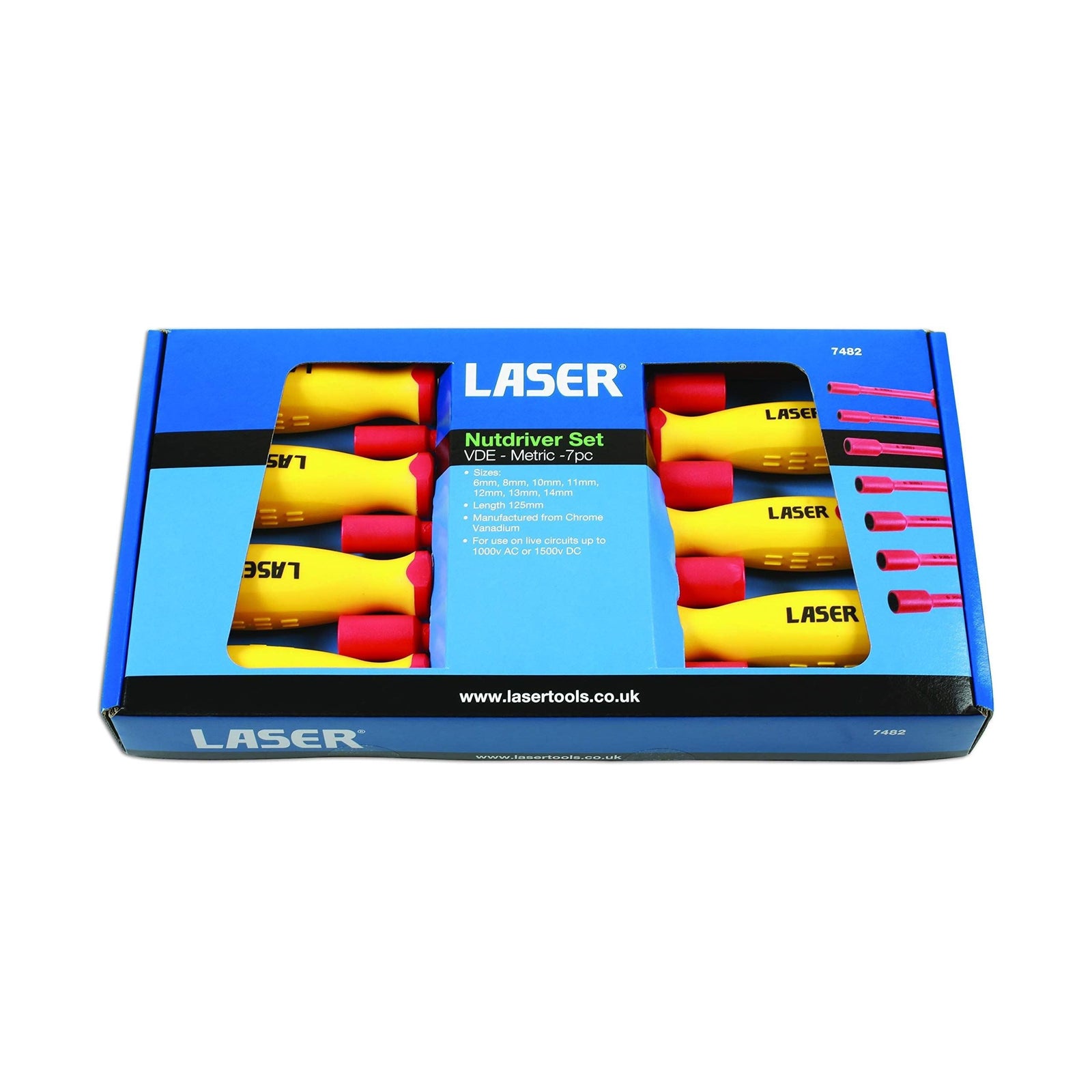 Laser Insulated Nut Driver Set 7pc 7482