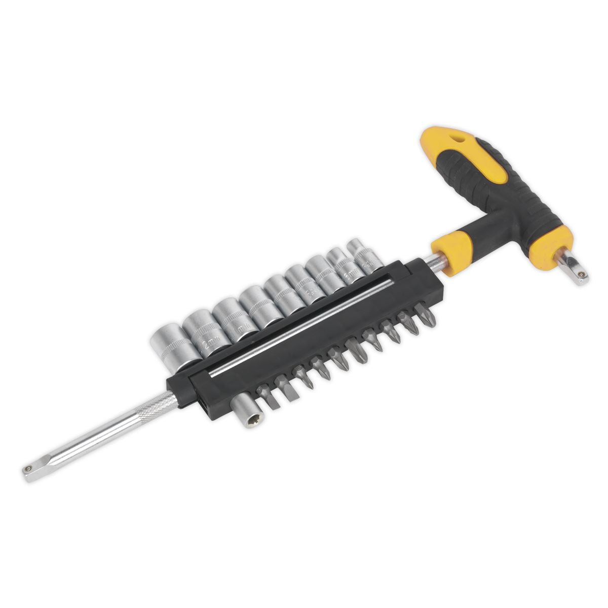 Siegen 21pc 1/4" Drive T-Handle 5-13mm Socket & Screwdriver Bit Set