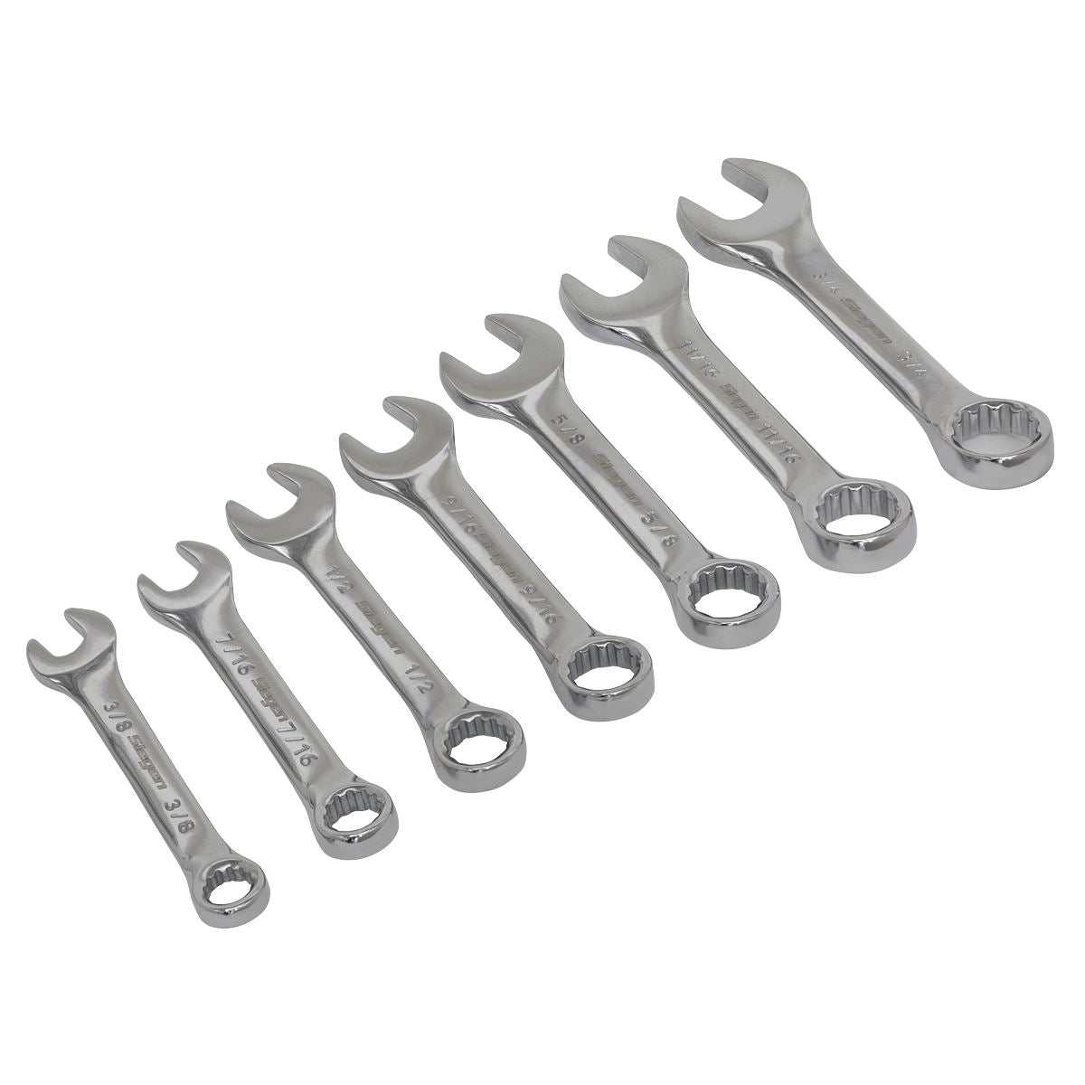 Seigen by Sealey Combination Spanner Set 7pc Stubby Imperial S01190