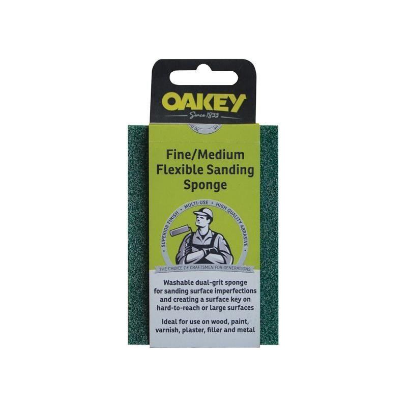 Oakey Dual-Grit Flexible Sanding Sponge Fine/Coarse