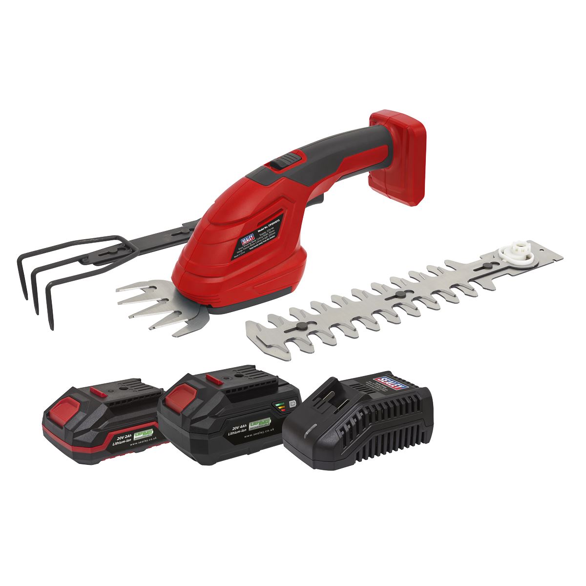 Sealey Cordless 3-in-1 Garden Tool Kit 20V SV20 Series  2 Batteries CP20VGT3KIT