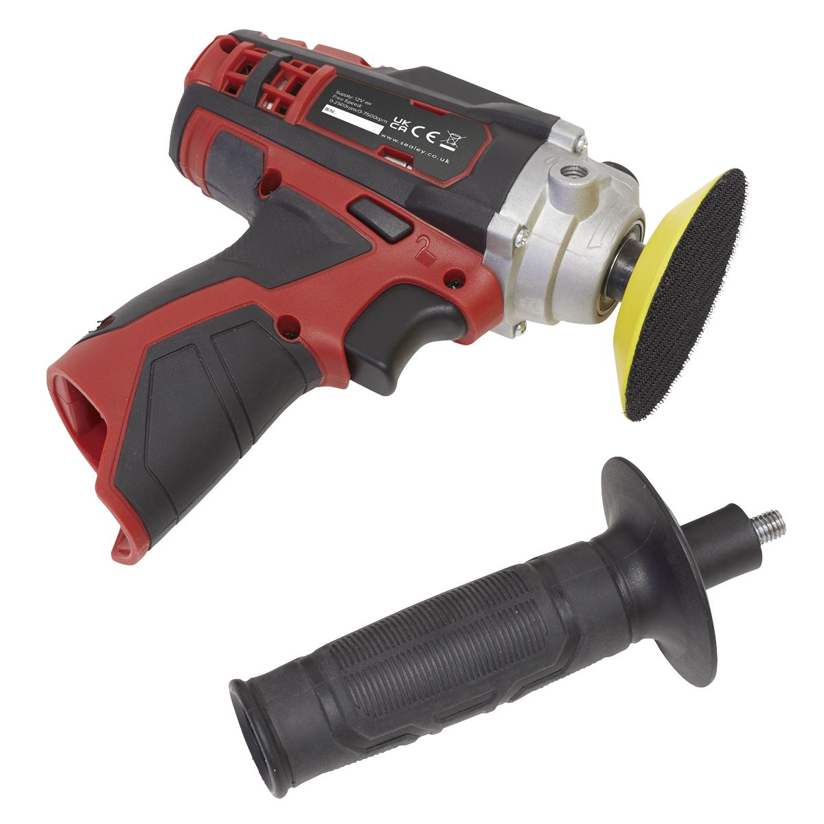Sealey Cordless Polisher Buffer 12V 71mm Variable Speed Li-ion Body Only