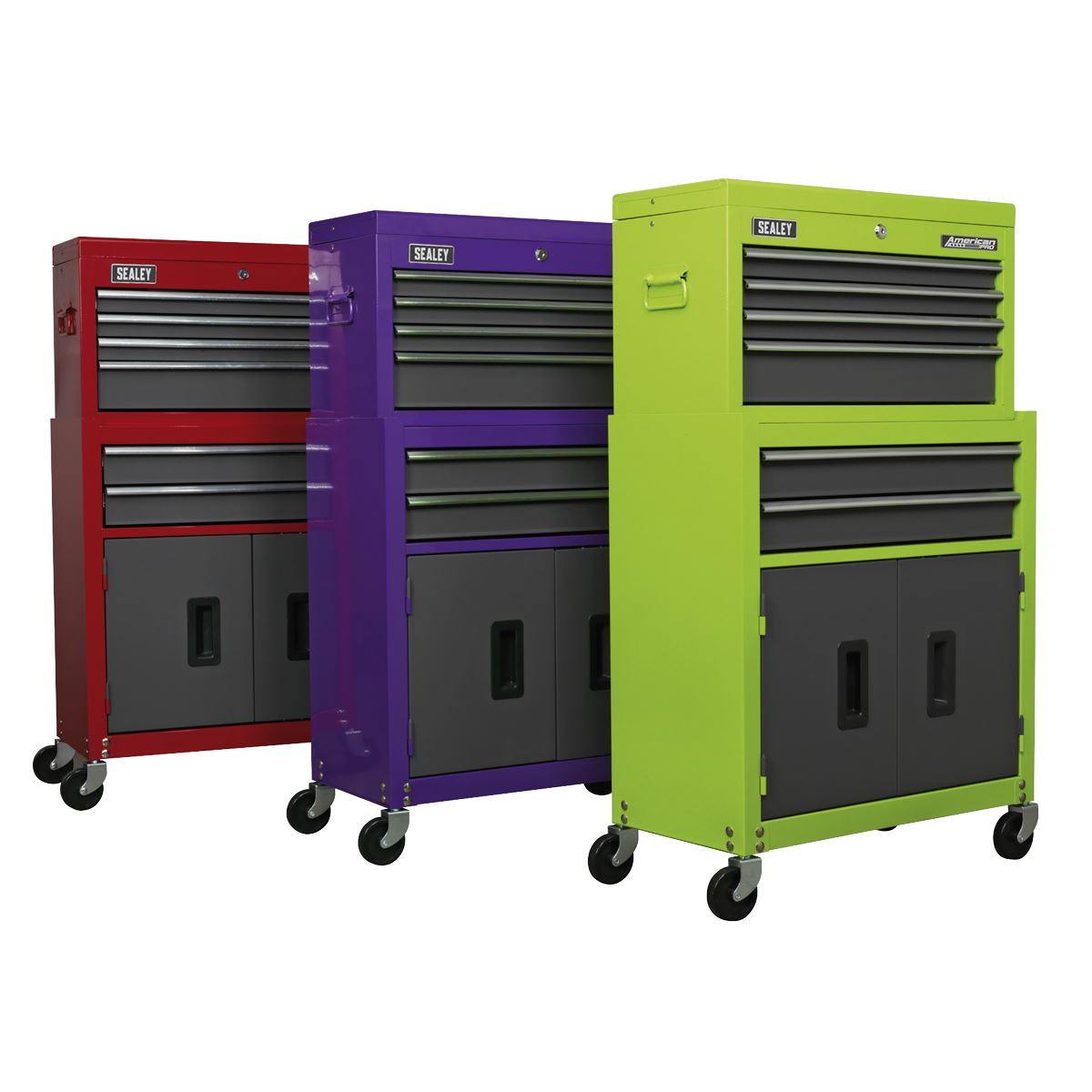 Sealey Topchest & Rollcab Combination 6 Drawer with Ball-Bearing Slides- Red