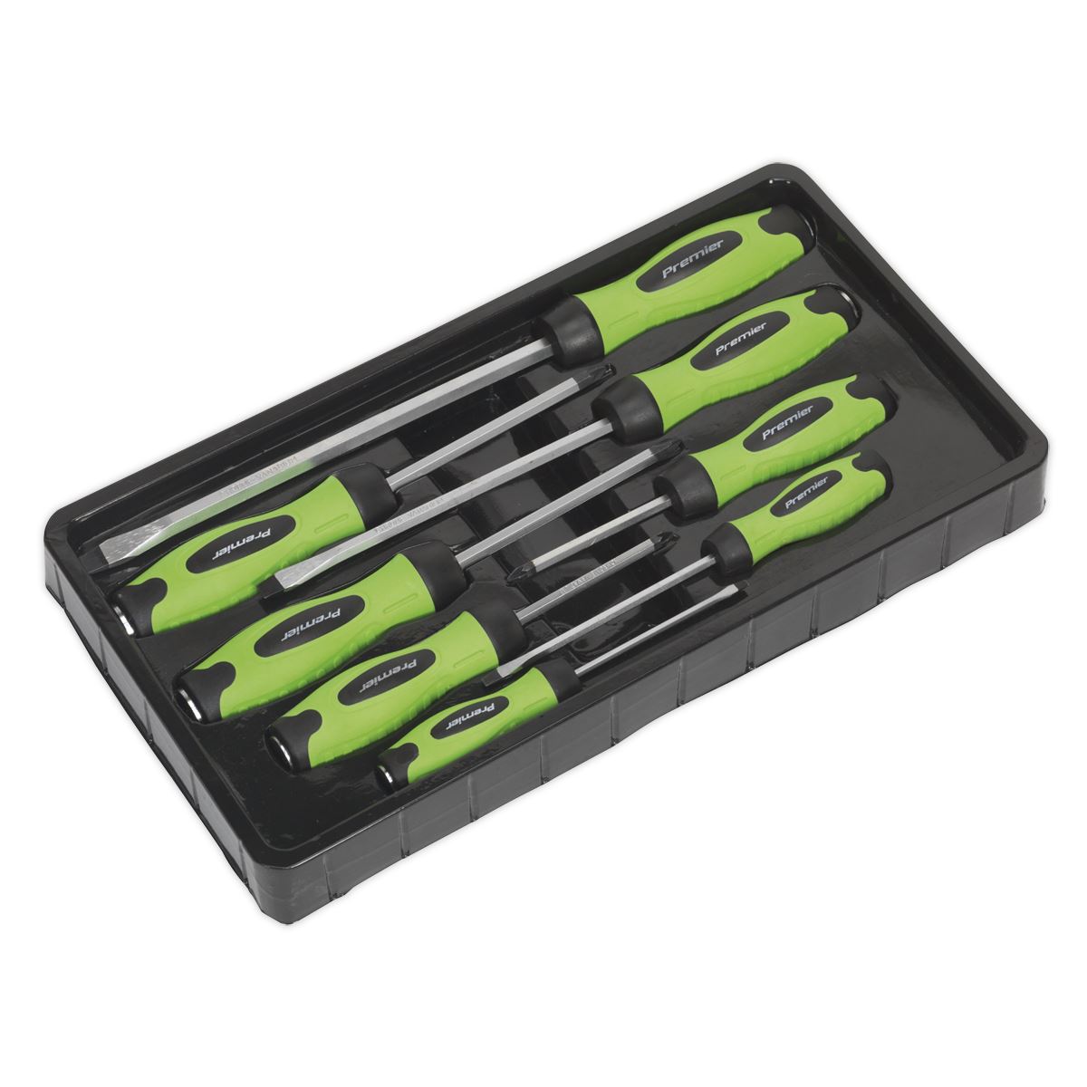 Sealey 8pc Hi Vis Hammer Thru Screwdriver Set Magnetic Tips Slotted PZ PH
